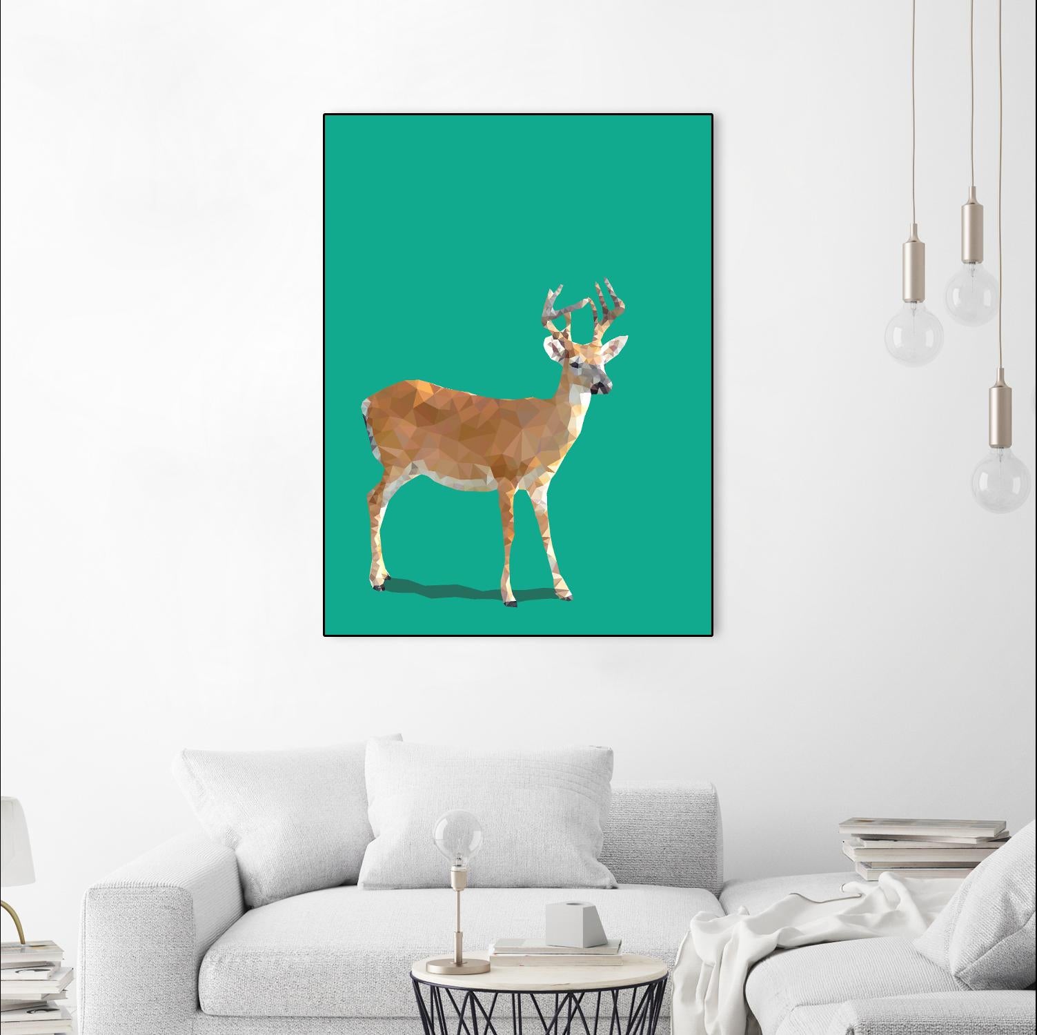 Fractal Deer by THE Studio on GIANT ART - green contemporary