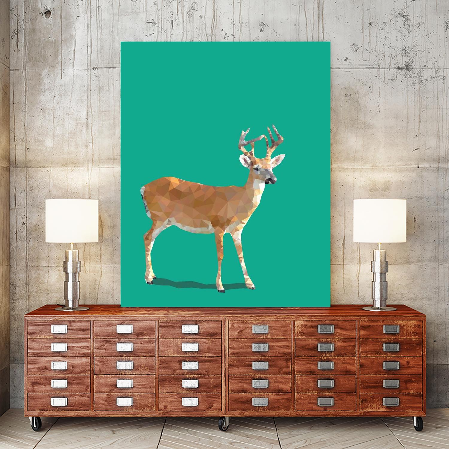 Fractal Deer by THE Studio on GIANT ART - beige animal deer