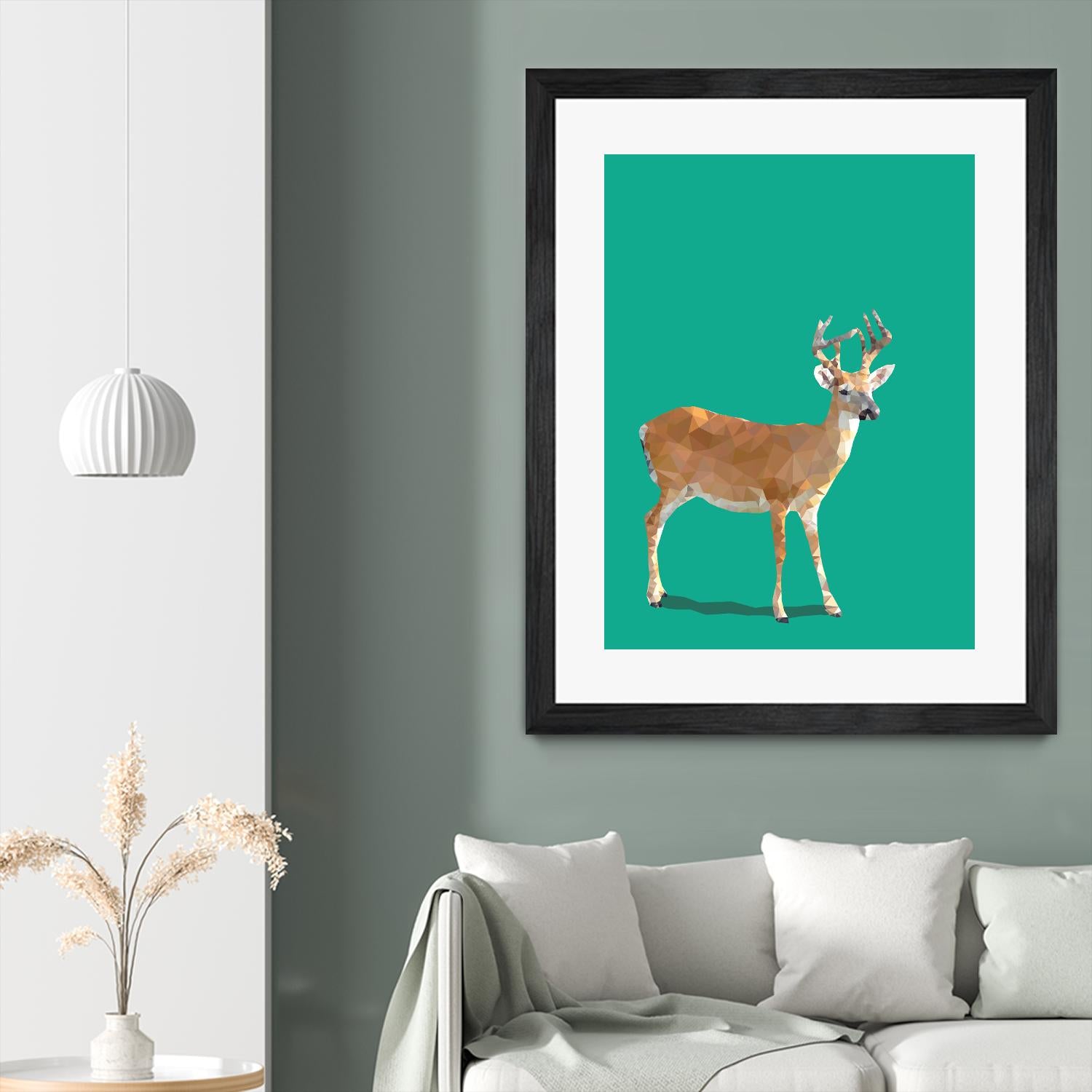 Fractal Deer by THE Studio on GIANT ART - beige animal deer