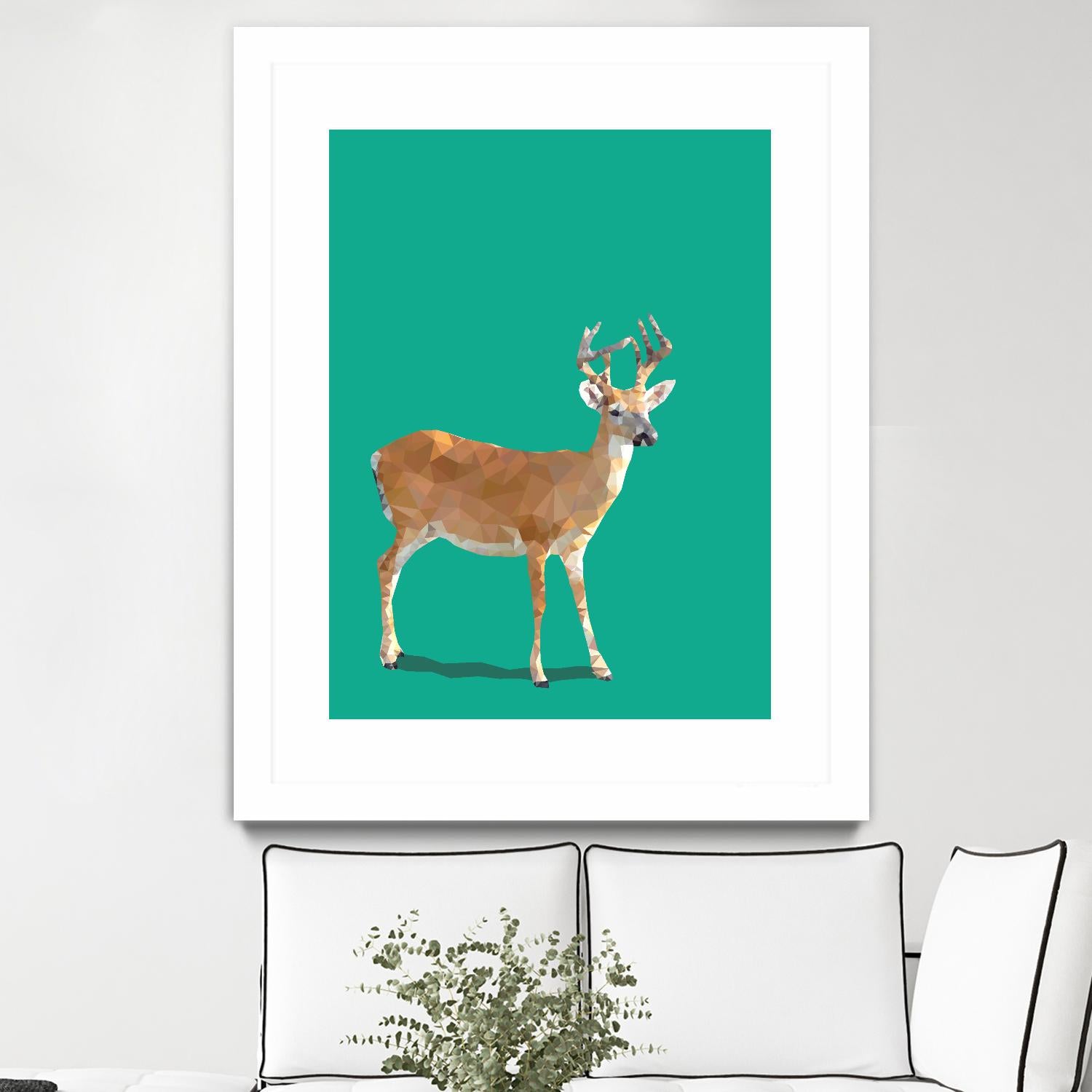 Fractal Deer by THE Studio on GIANT ART - beige animal deer