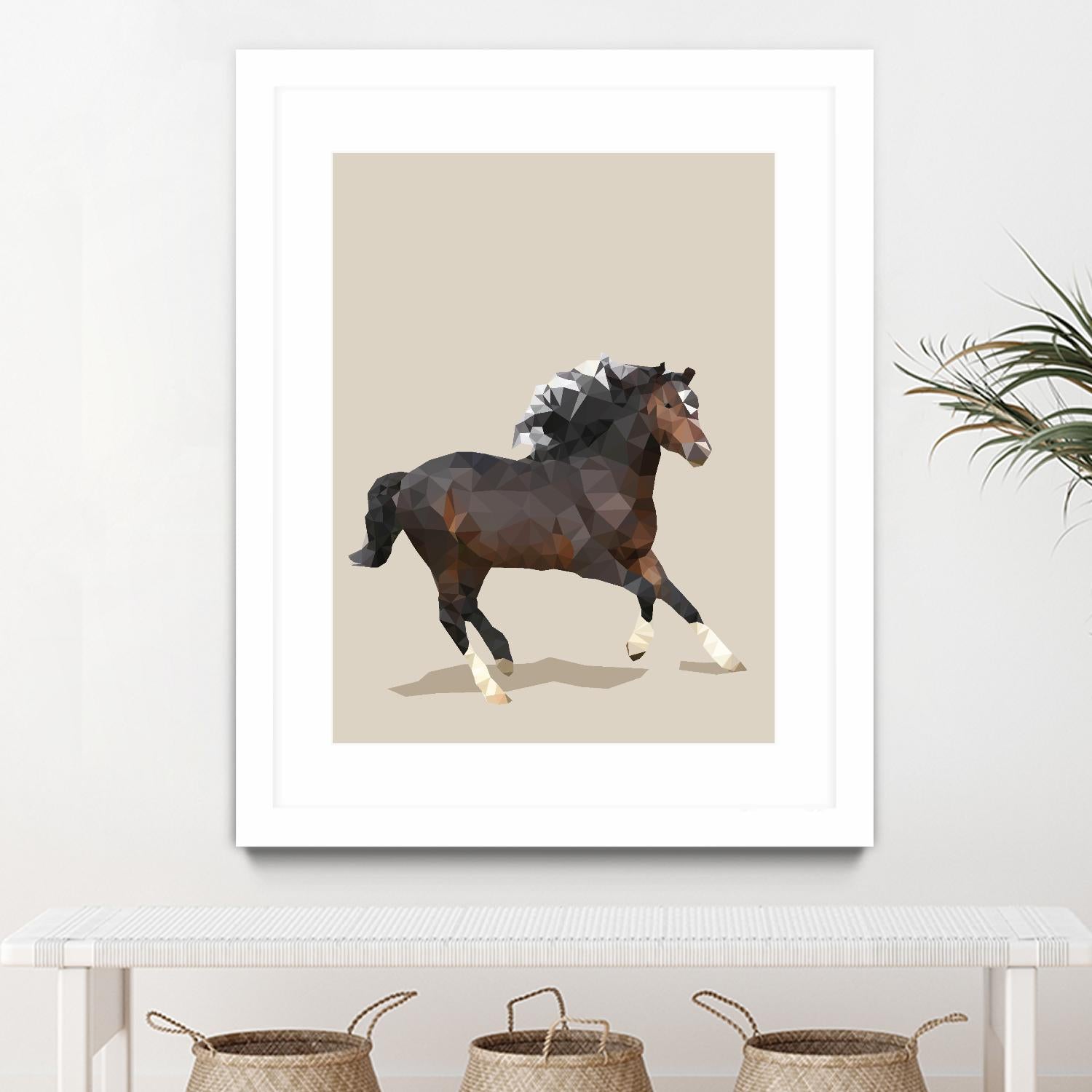 Fractal Horse by THE Studio on GIANT ART - beige animal horse