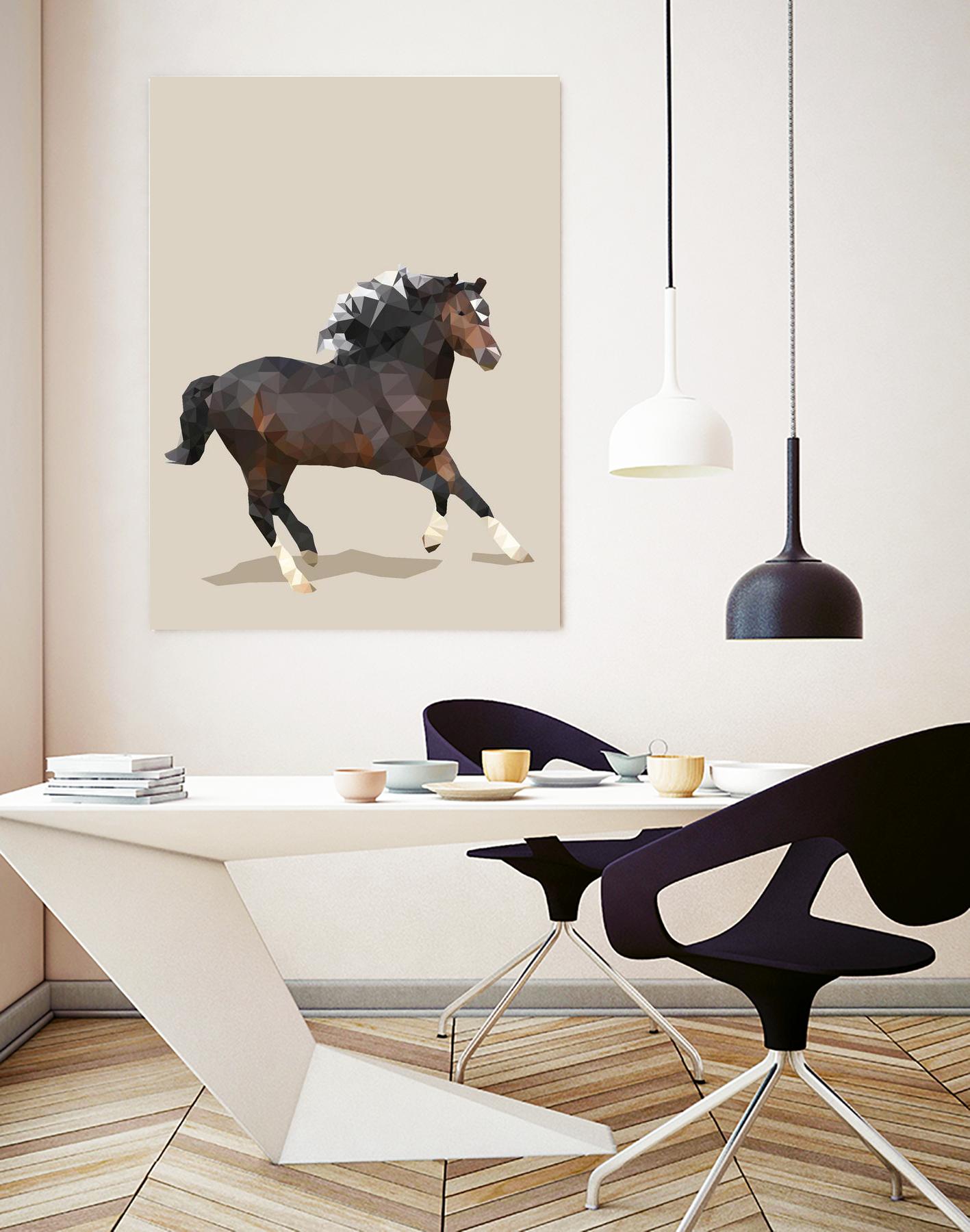 Fractal Horse by THE Studio on GIANT ART - beige animal horse