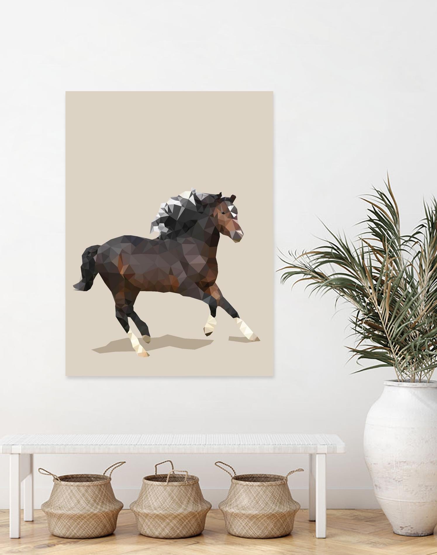 Fractal Horse by THE Studio on GIANT ART - beige animal horse