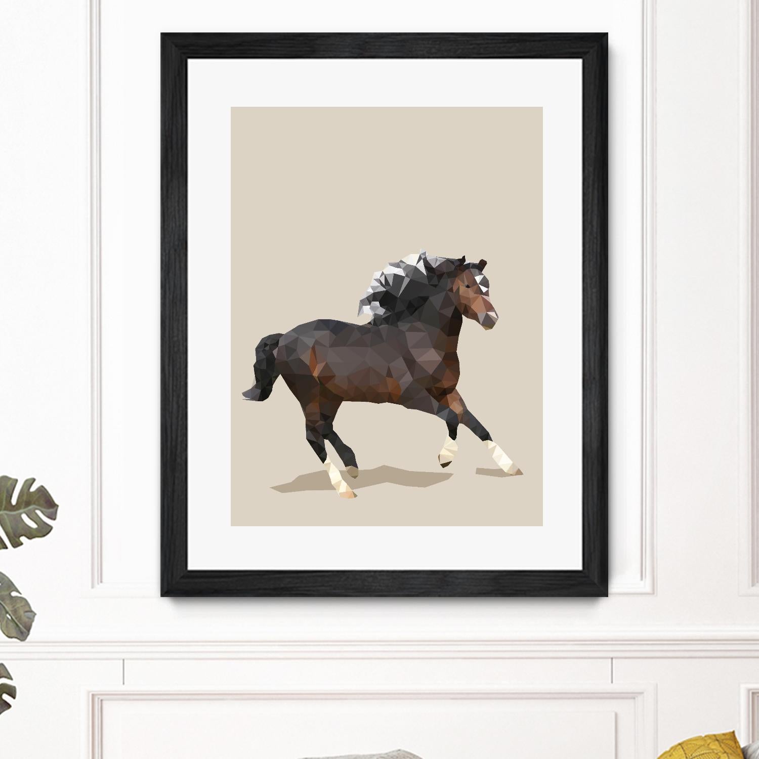 Fractal Horse by THE Studio on GIANT ART - beige animal horse