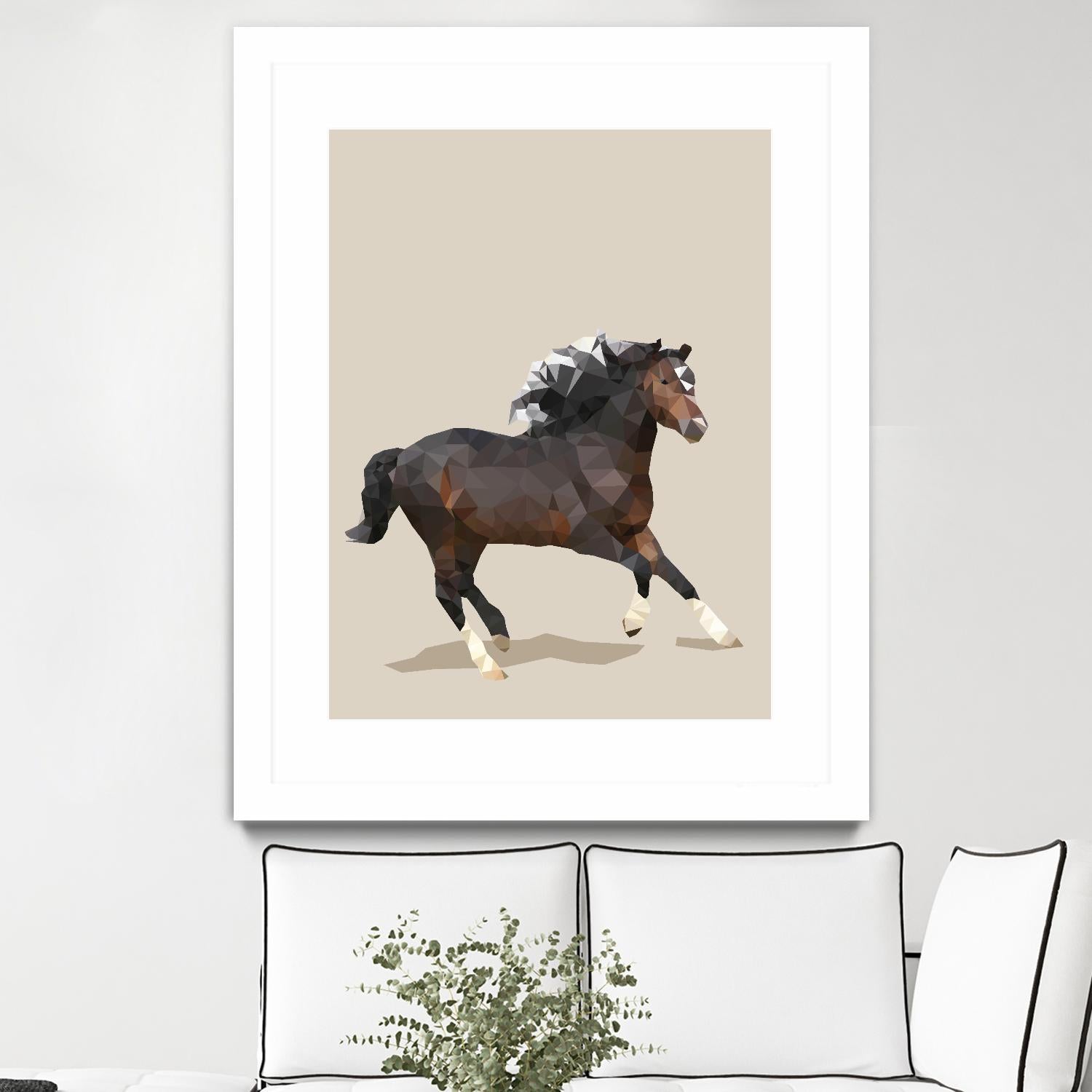 Fractal Horse by THE Studio on GIANT ART - beige animal horse