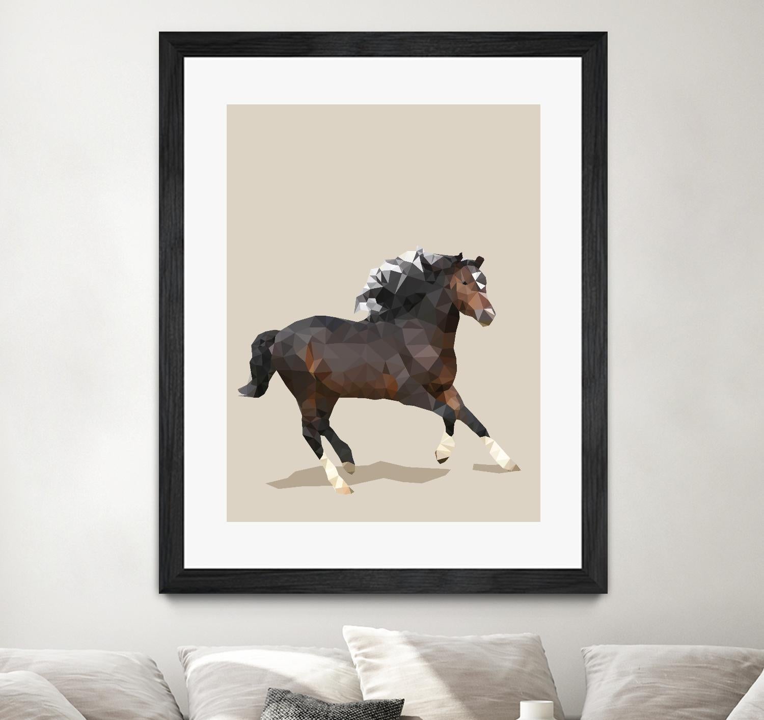 Fractal Horse by THE Studio on GIANT ART - beige animal horse