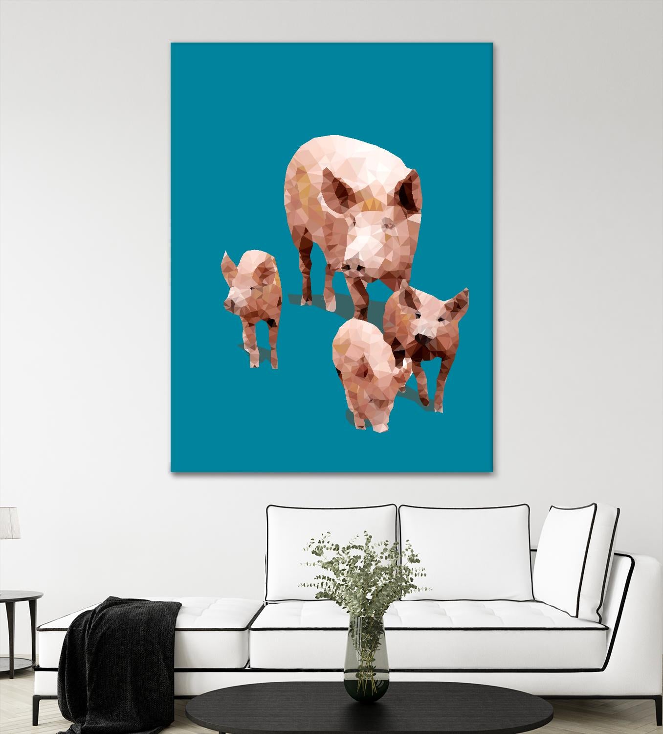 Fractal Pigs by THE Studio on GIANT ART - beige contemporary