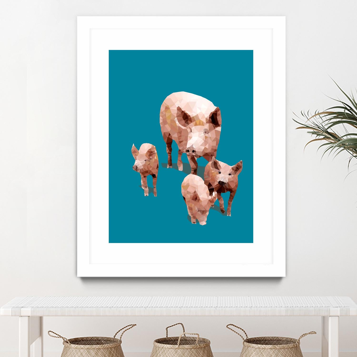 Fractal Pigs by THE Studio on GIANT ART - pink animal ping