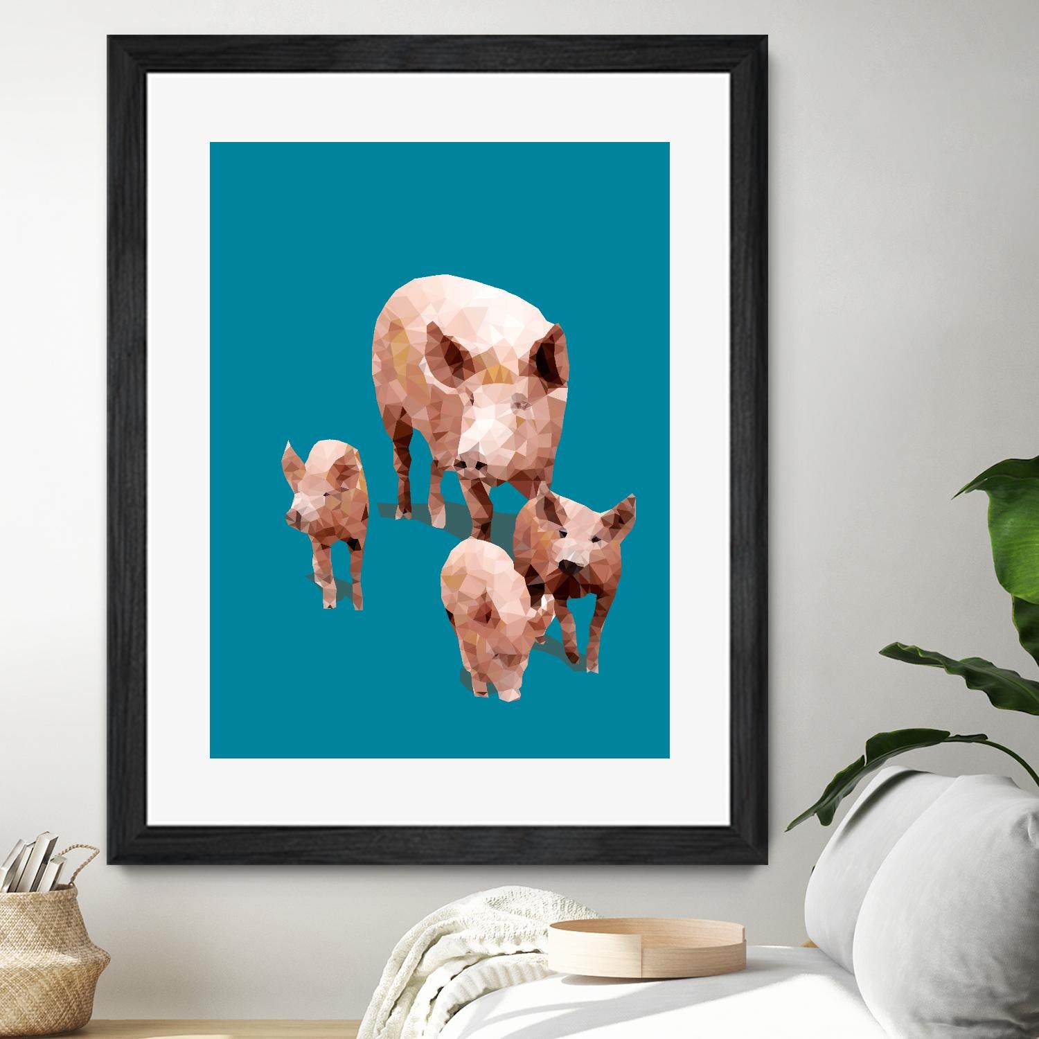 Fractal Pigs by THE Studio on GIANT ART - pink animal ping