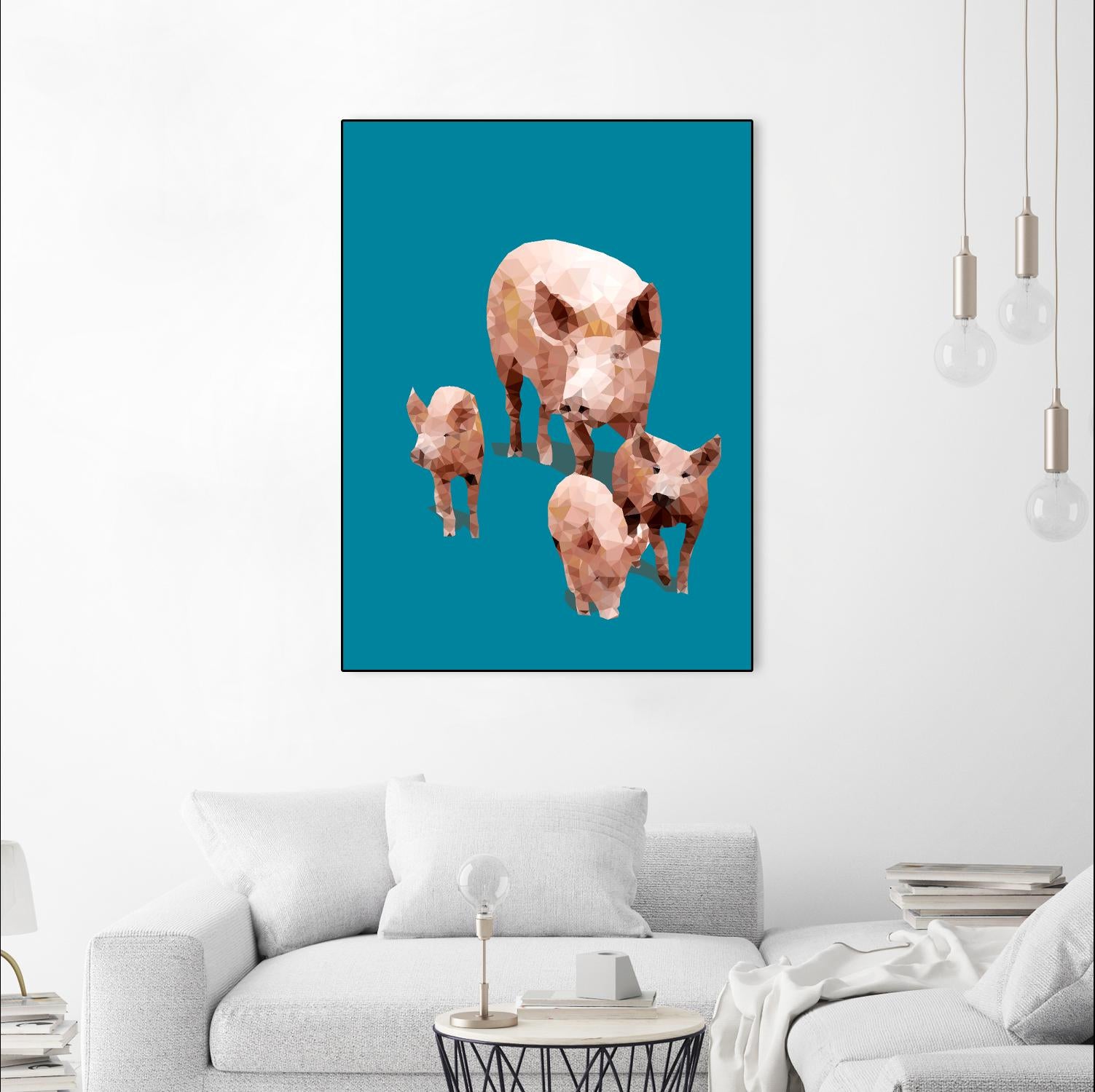 Fractal Pigs by THE Studio on GIANT ART - beige contemporary