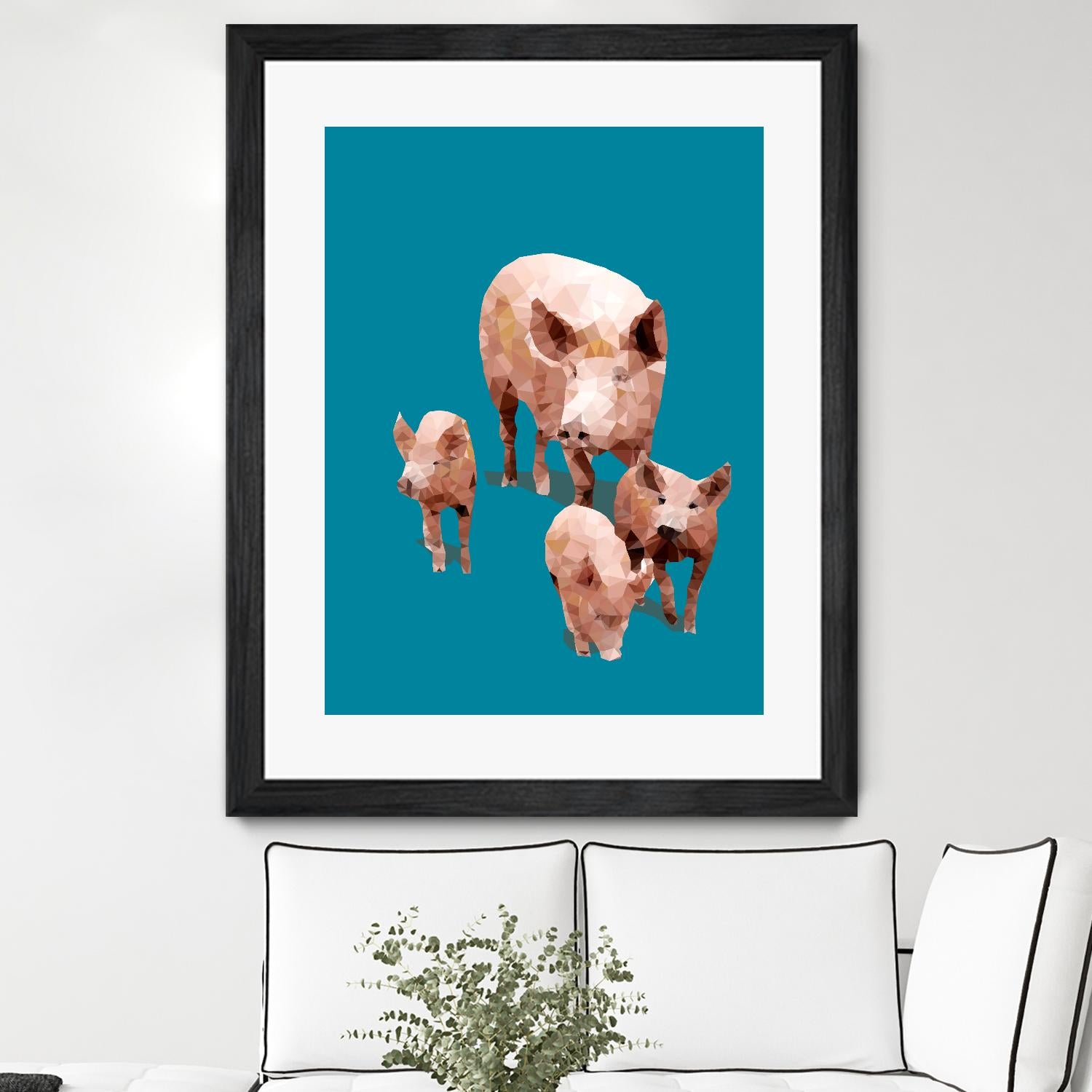 Fractal Pigs by THE Studio on GIANT ART - pink animal ping