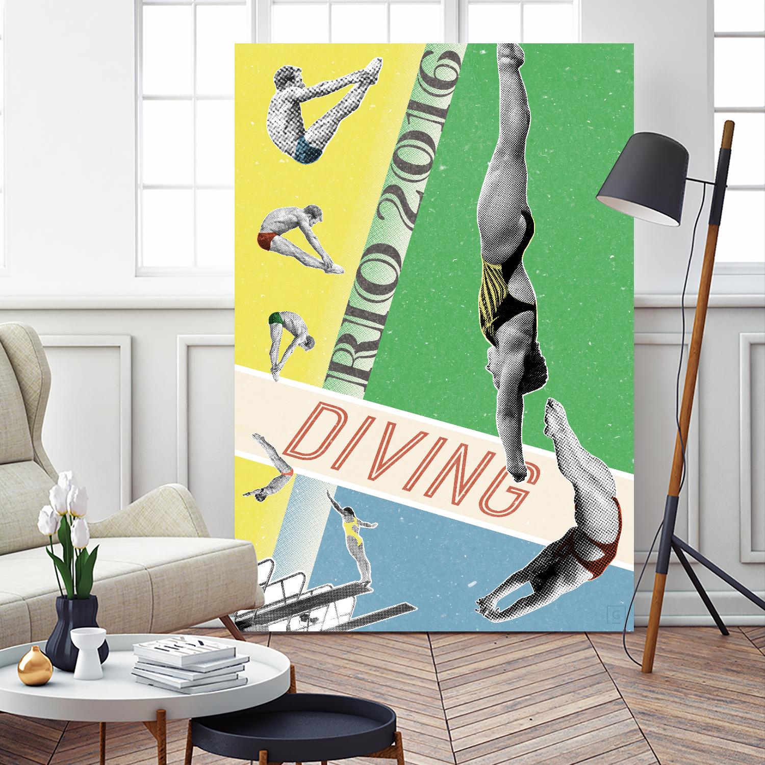 Rio Diving 2016 by THE Studio on GIANT ART - green vintage
