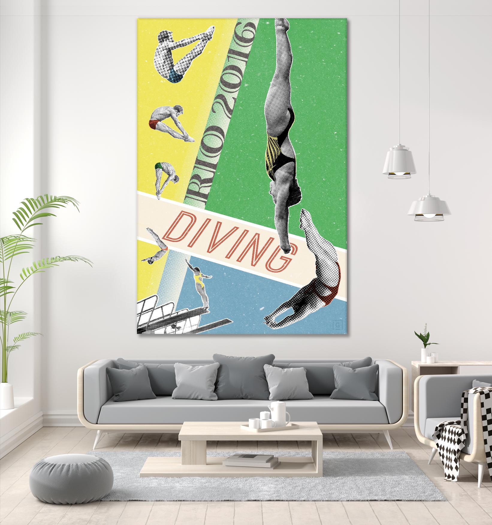 Rio Diving 2016 by THE Studio on GIANT ART - green vintage