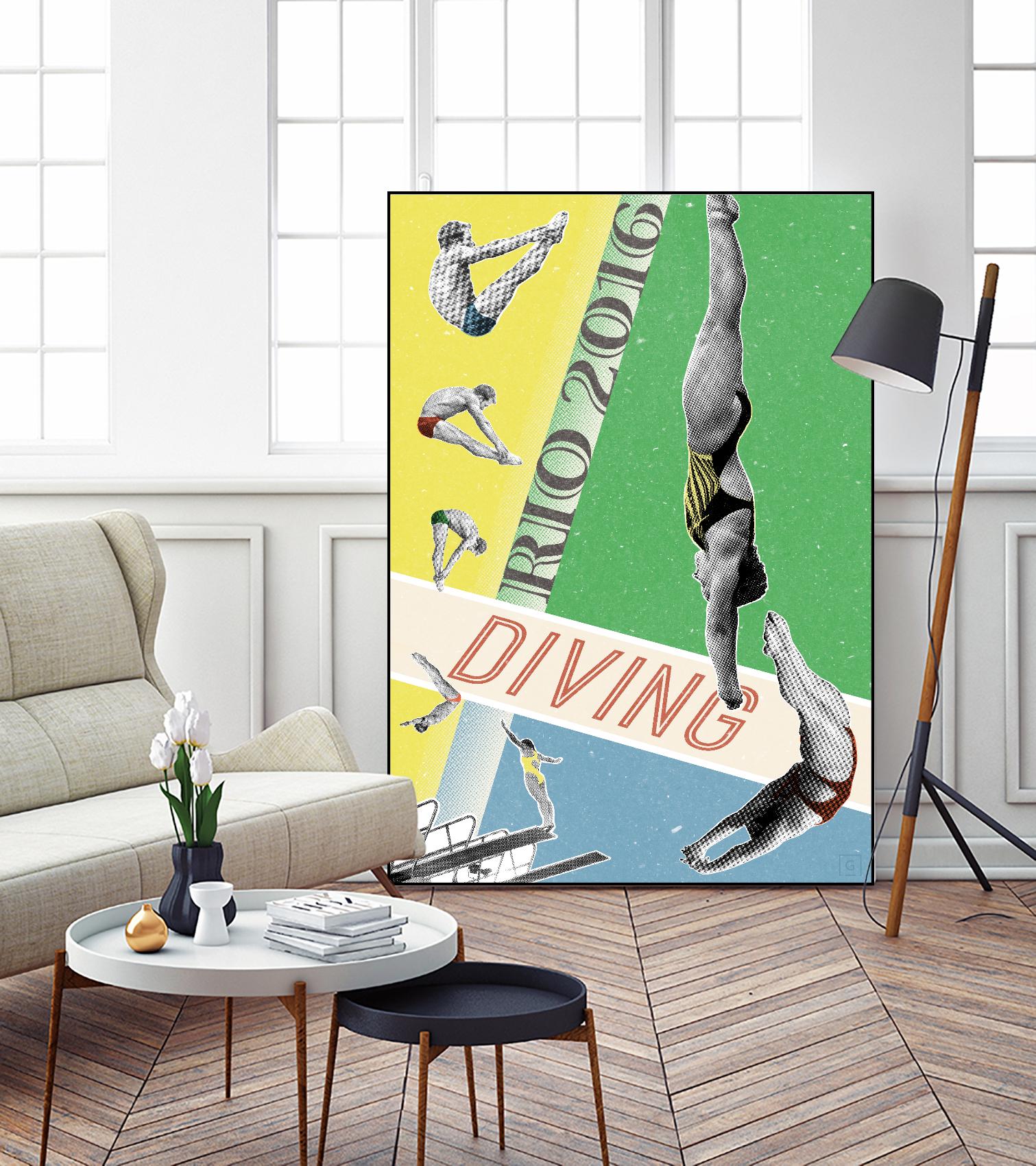 Rio Diving 2016 by THE Studio on GIANT ART - green vintage