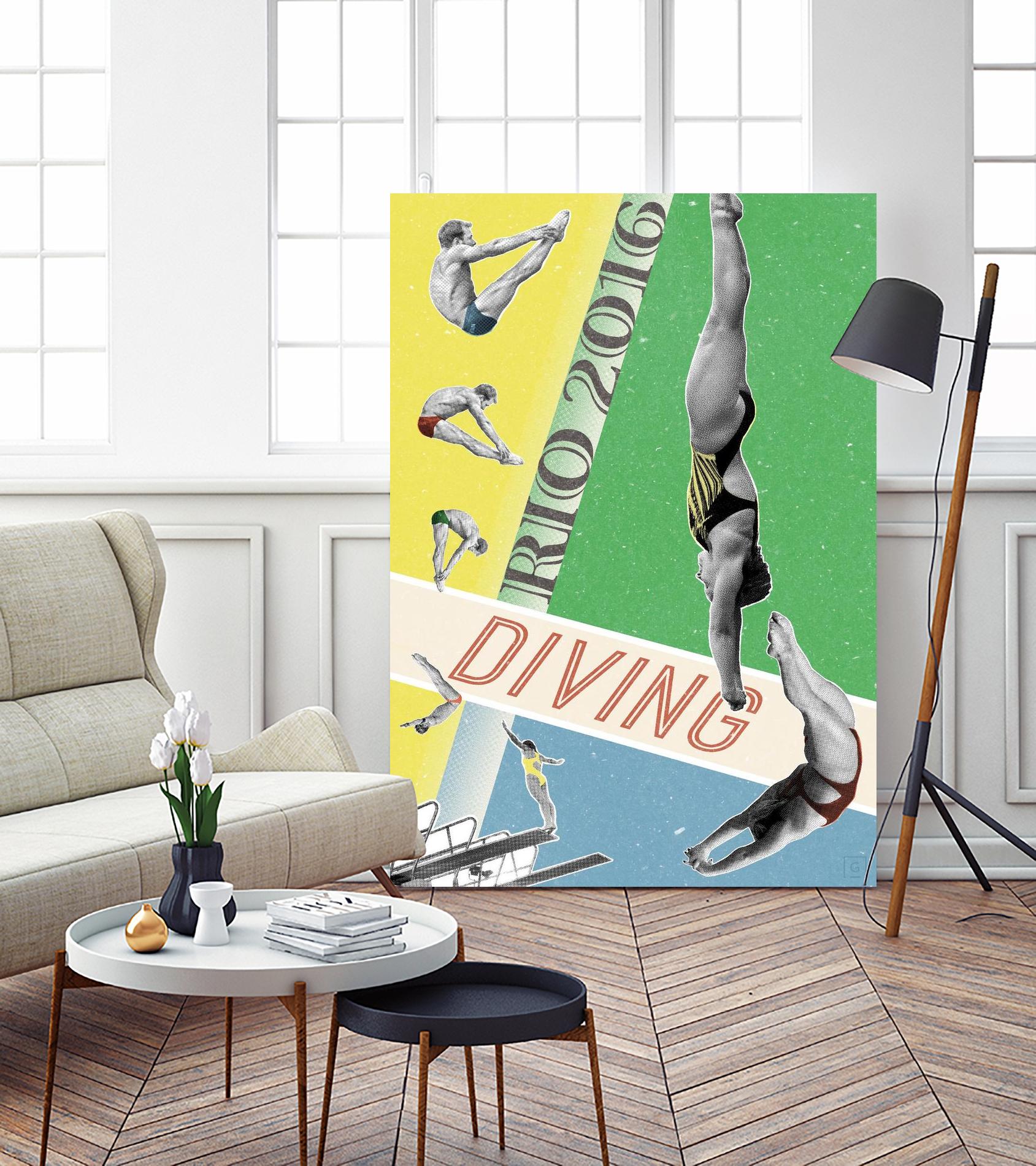 Rio Diving 2016 by THE Studio on GIANT ART - green vintage
