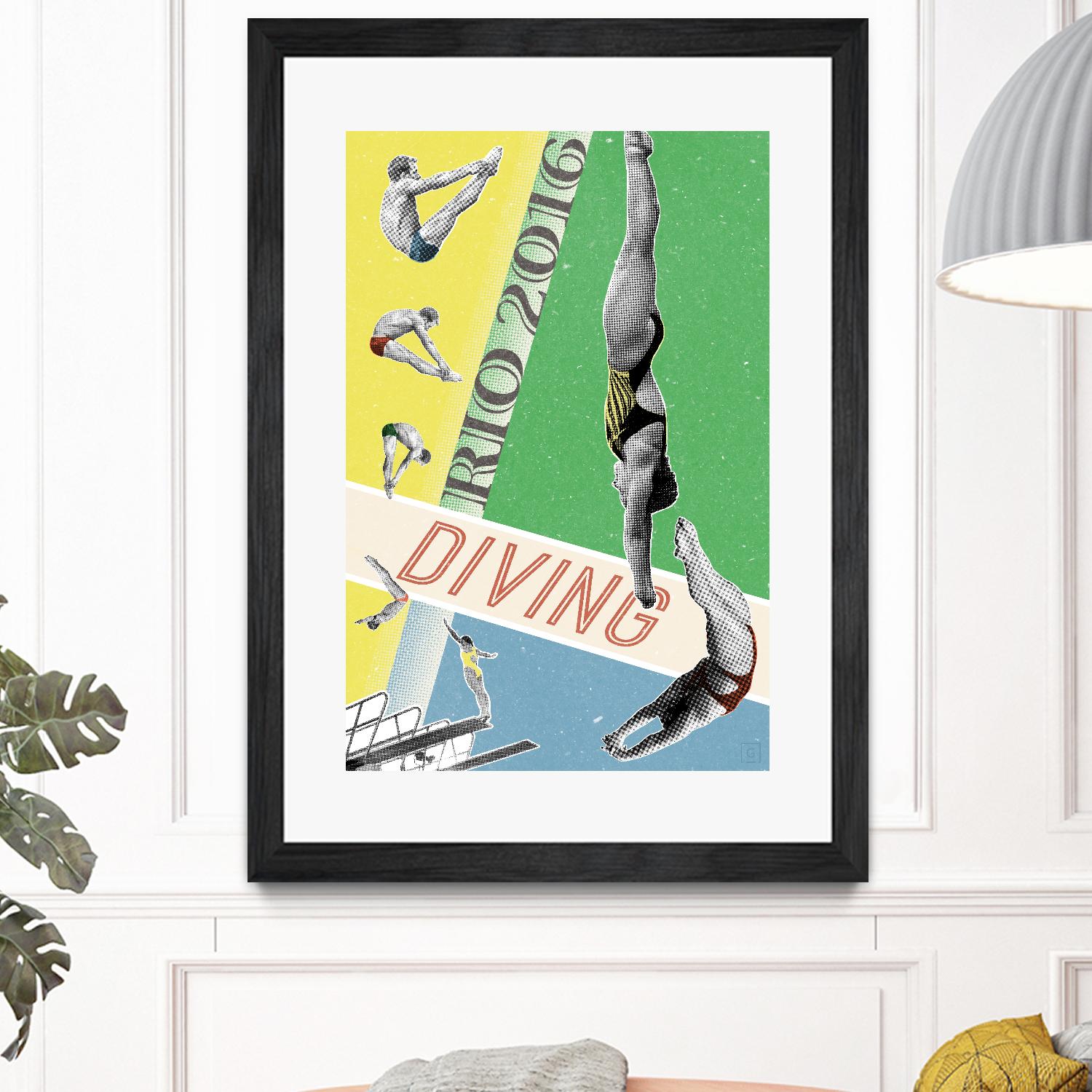 Rio Diving 2016 by THE Studio on GIANT ART - green vintage