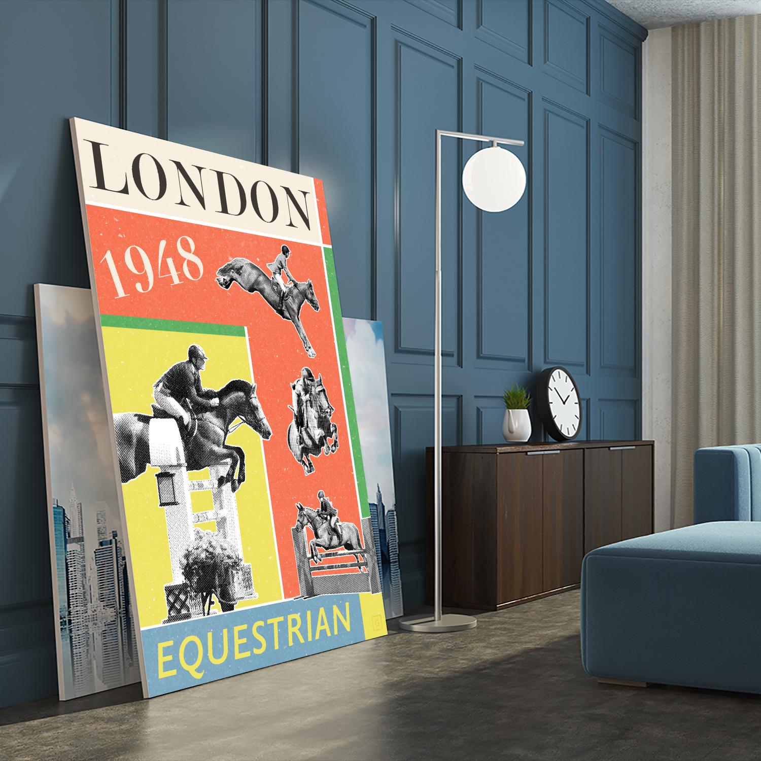 London Equestrian 1948 by THE Studio on GIANT ART - red vintage