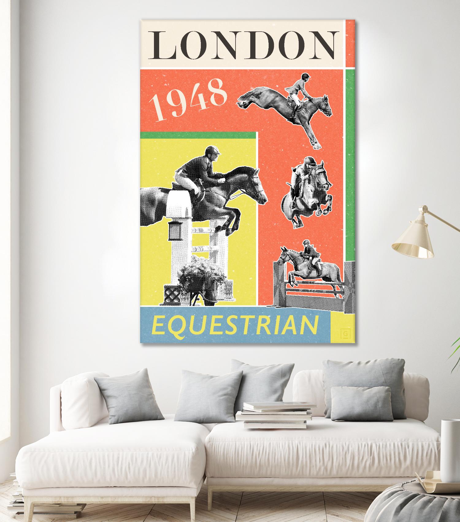 London Equestrian 1948 by THE Studio on GIANT ART - red vintage