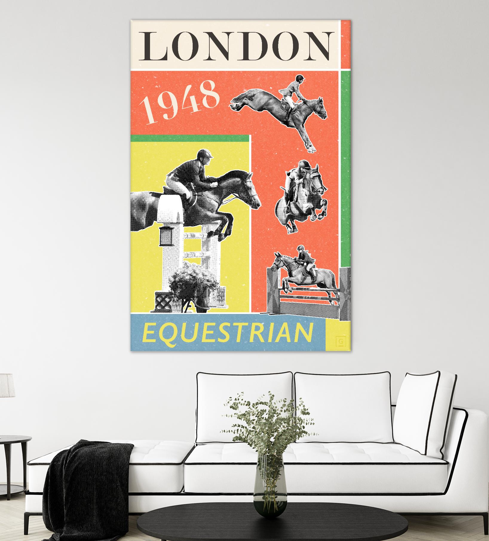 London Equestrian 1948 by THE Studio on GIANT ART - red vintage