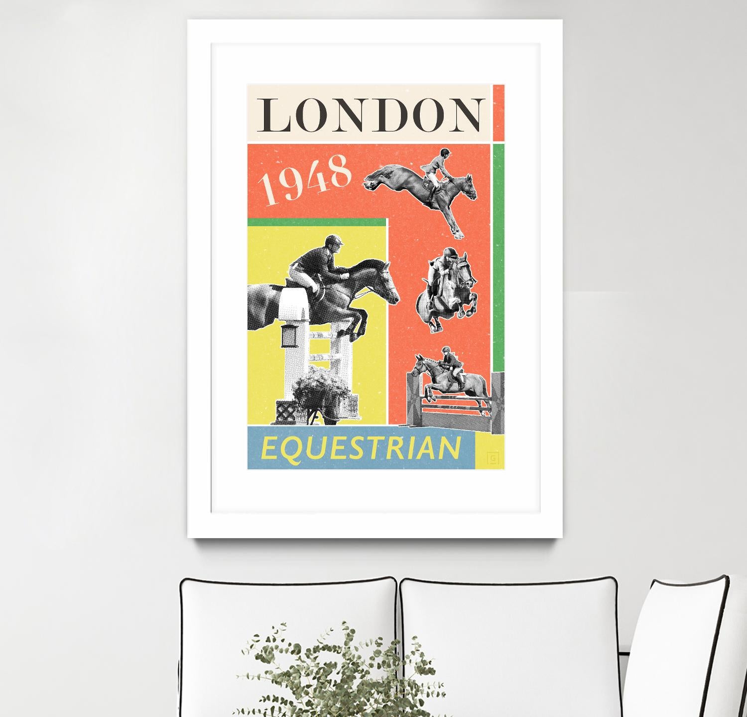 London Equestrian 1948 by THE Studio on GIANT ART - red vintage