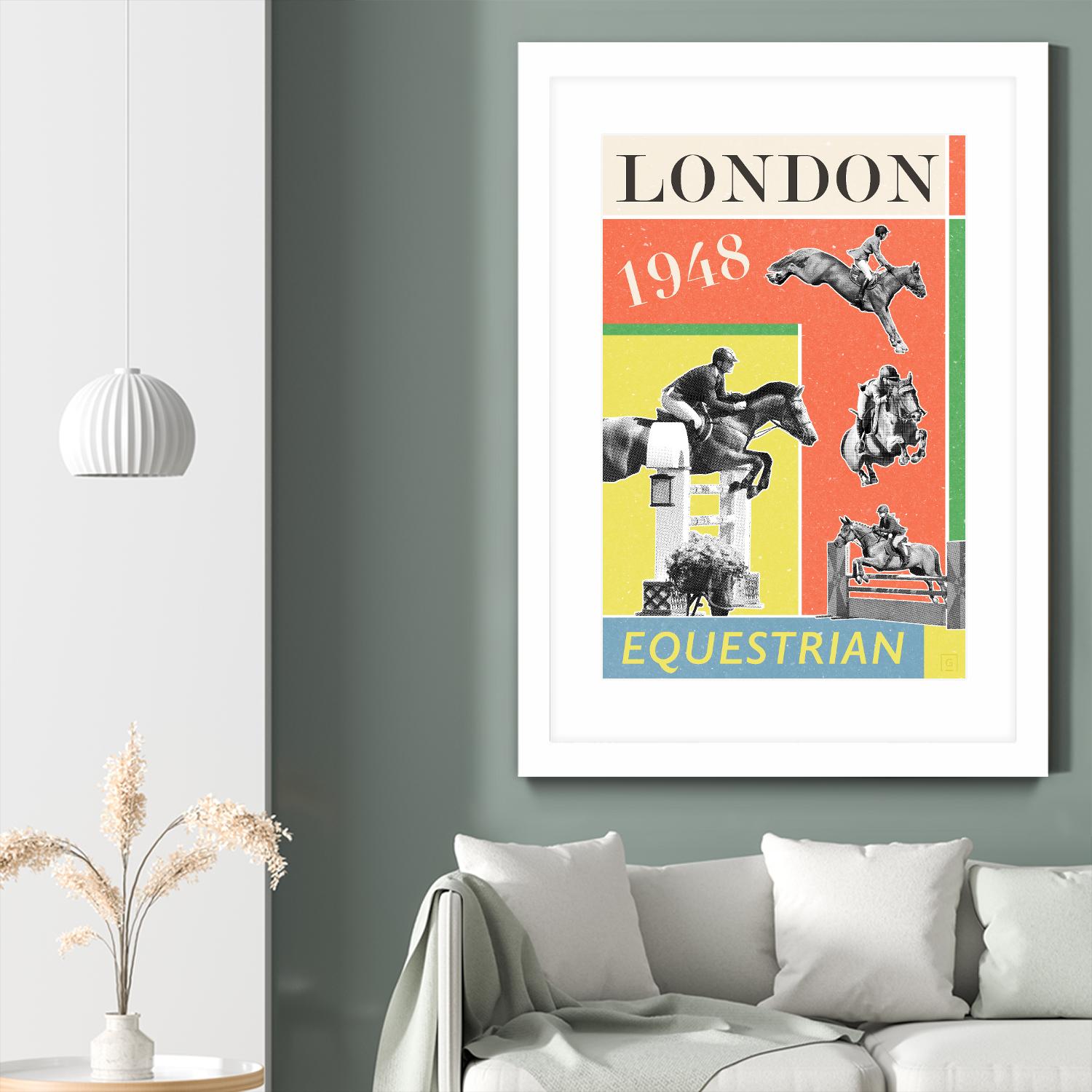 London Equestrian 1948 by THE Studio on GIANT ART - red vintage