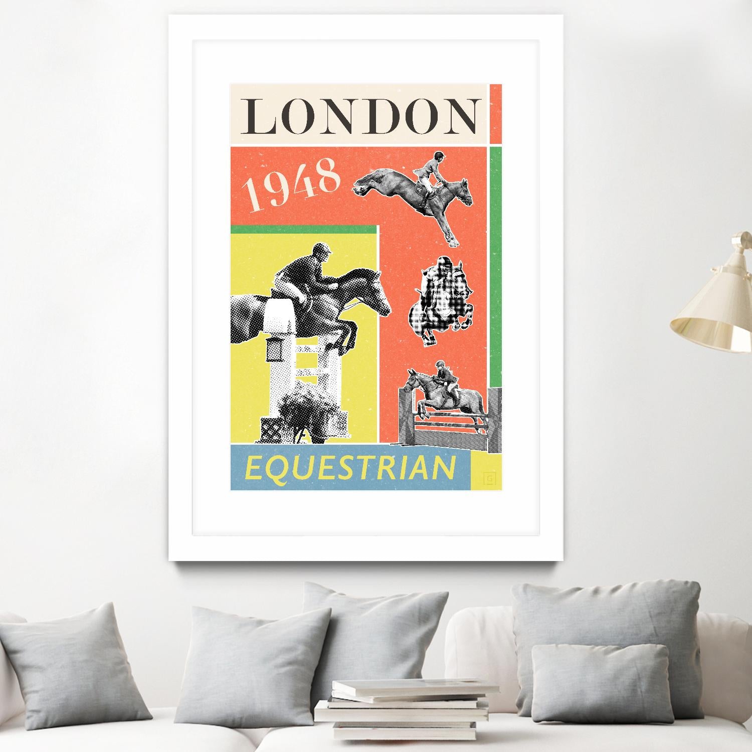 London Equestrian 1948 by THE Studio on GIANT ART - red vintage