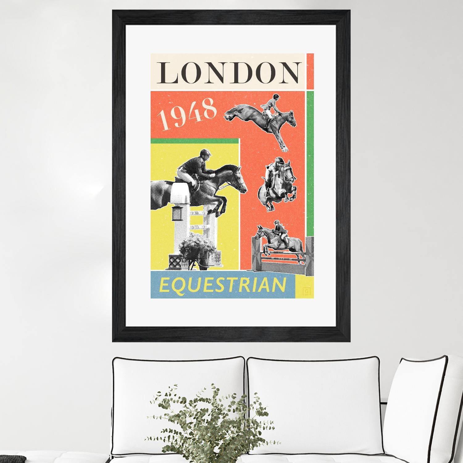 London Equestrian 1948 by THE Studio on GIANT ART - red vintage