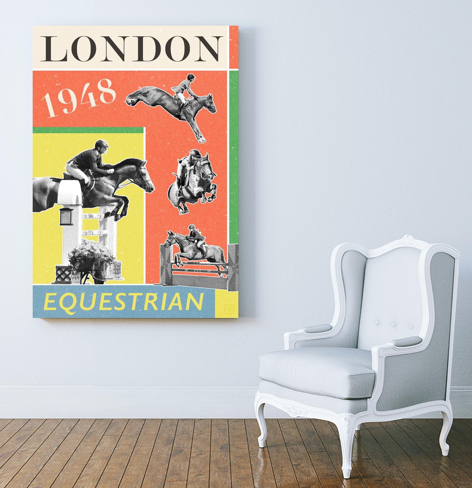 London Equestrian 1948 by THE Studio on GIANT ART - red vintage