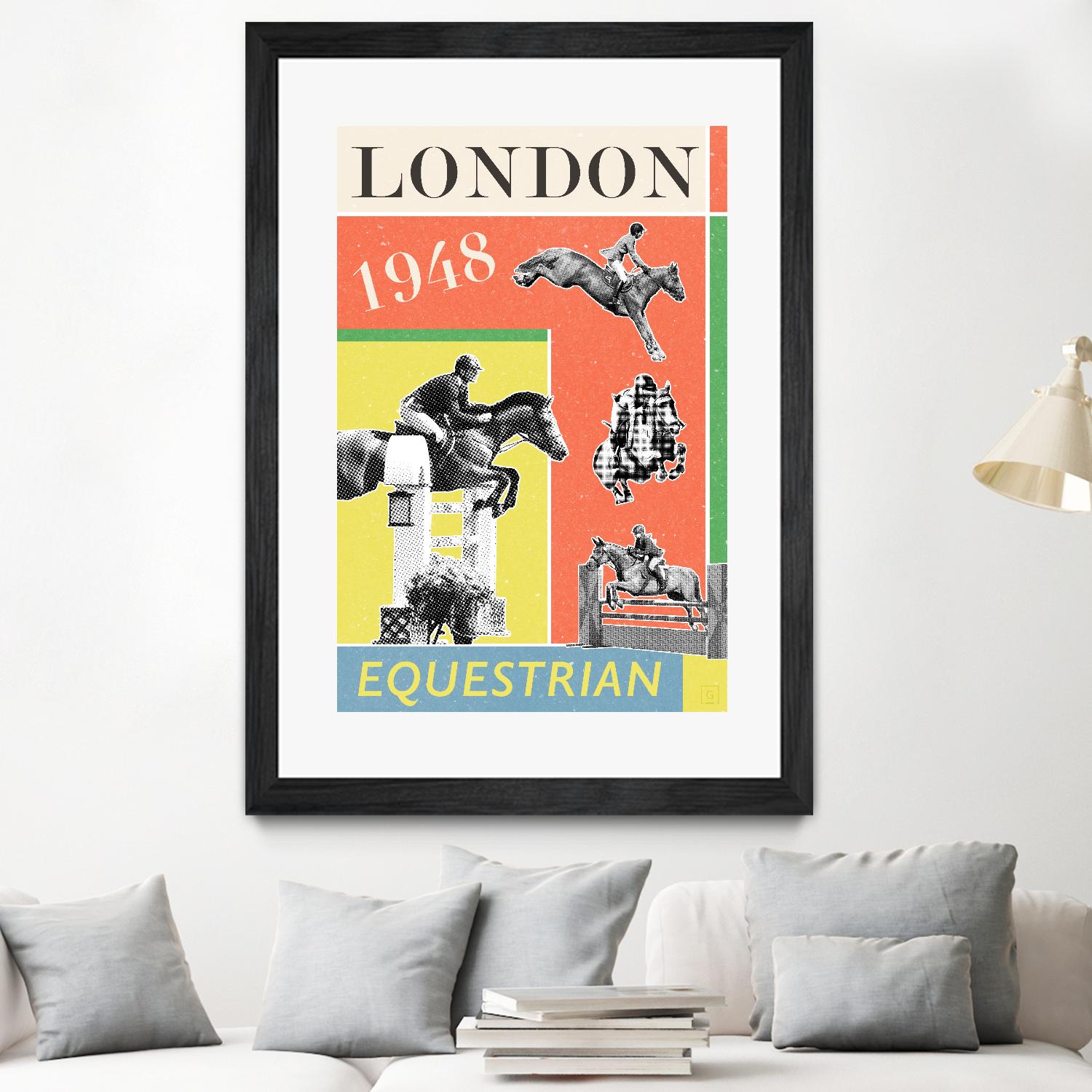 London Equestrian 1948 by THE Studio on GIANT ART - red vintage