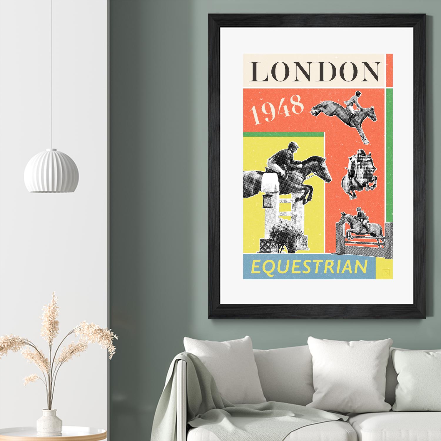 London Equestrian 1948 by THE Studio on GIANT ART - red vintage
