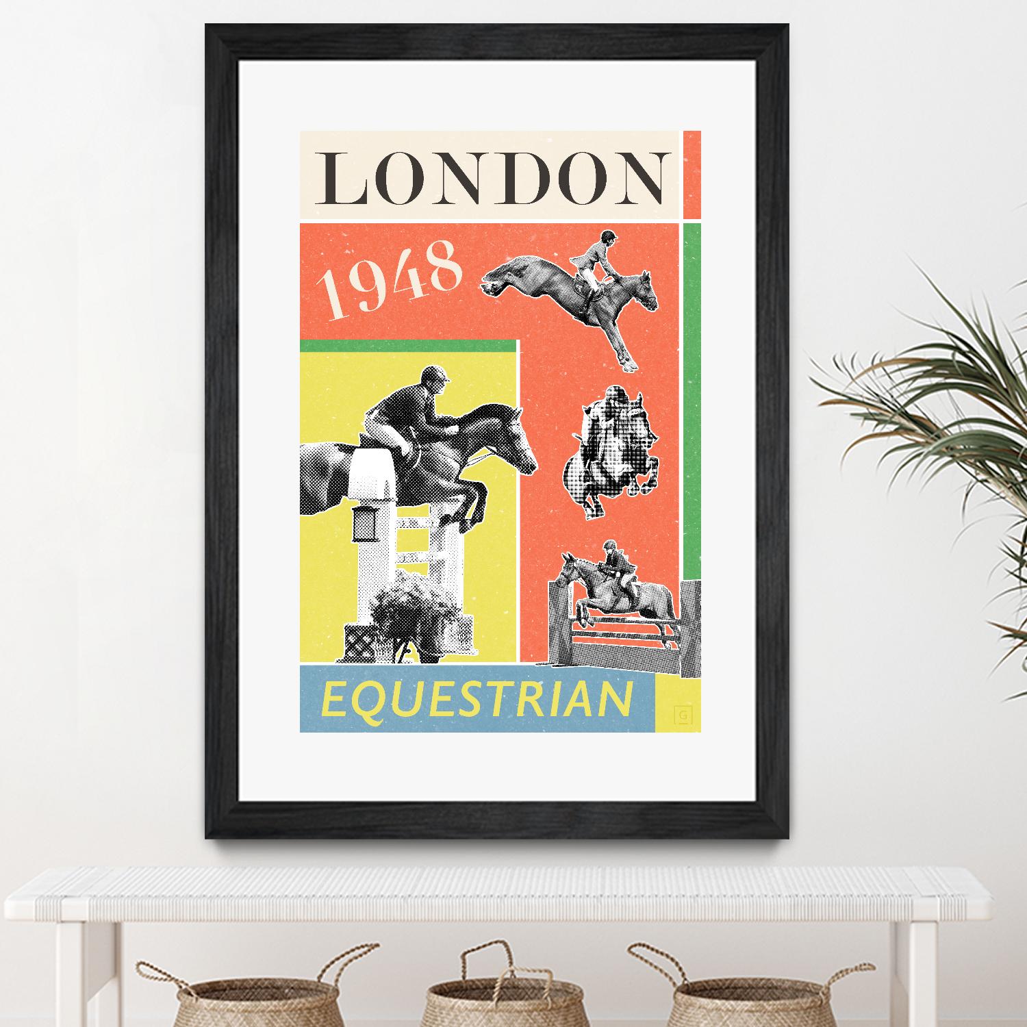 London Equestrian 1948 by THE Studio on GIANT ART - red vintage