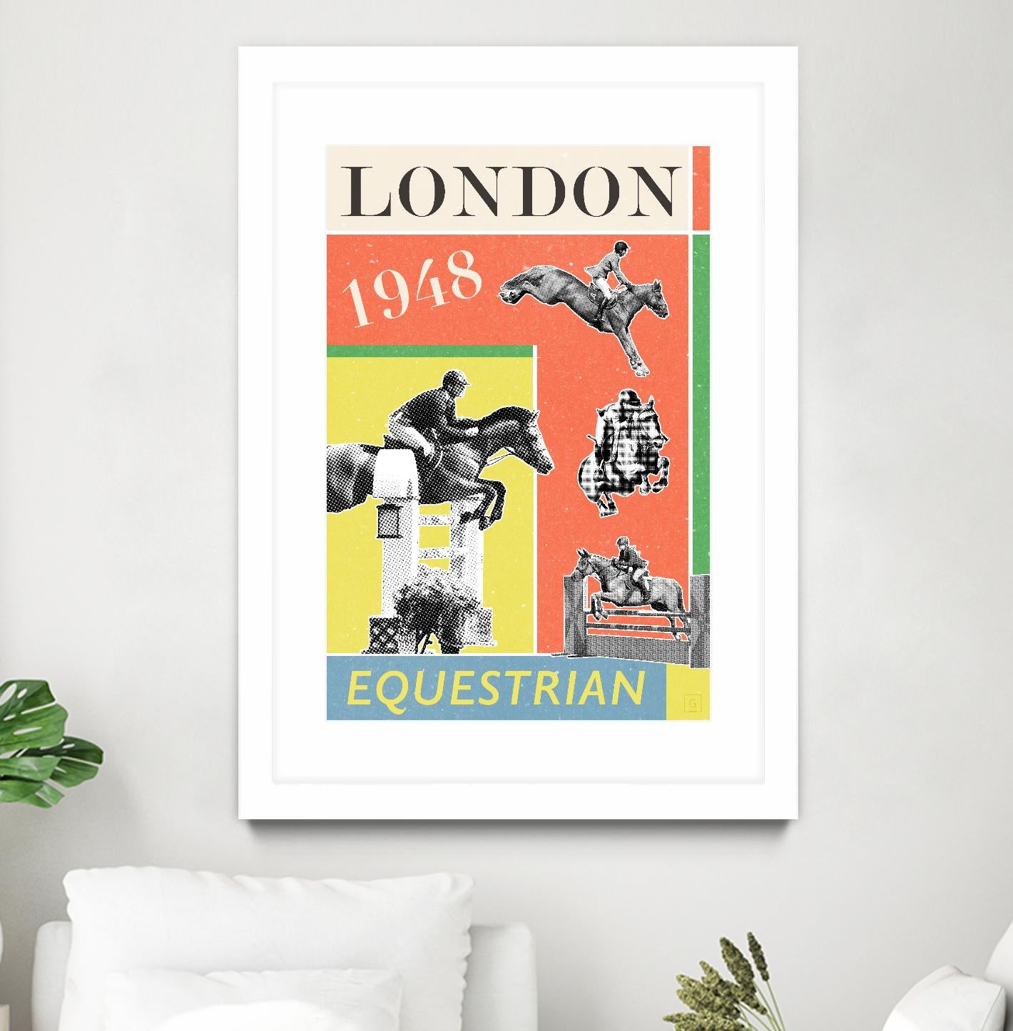 London Equestrian 1948 by THE Studio on GIANT ART - red vintage