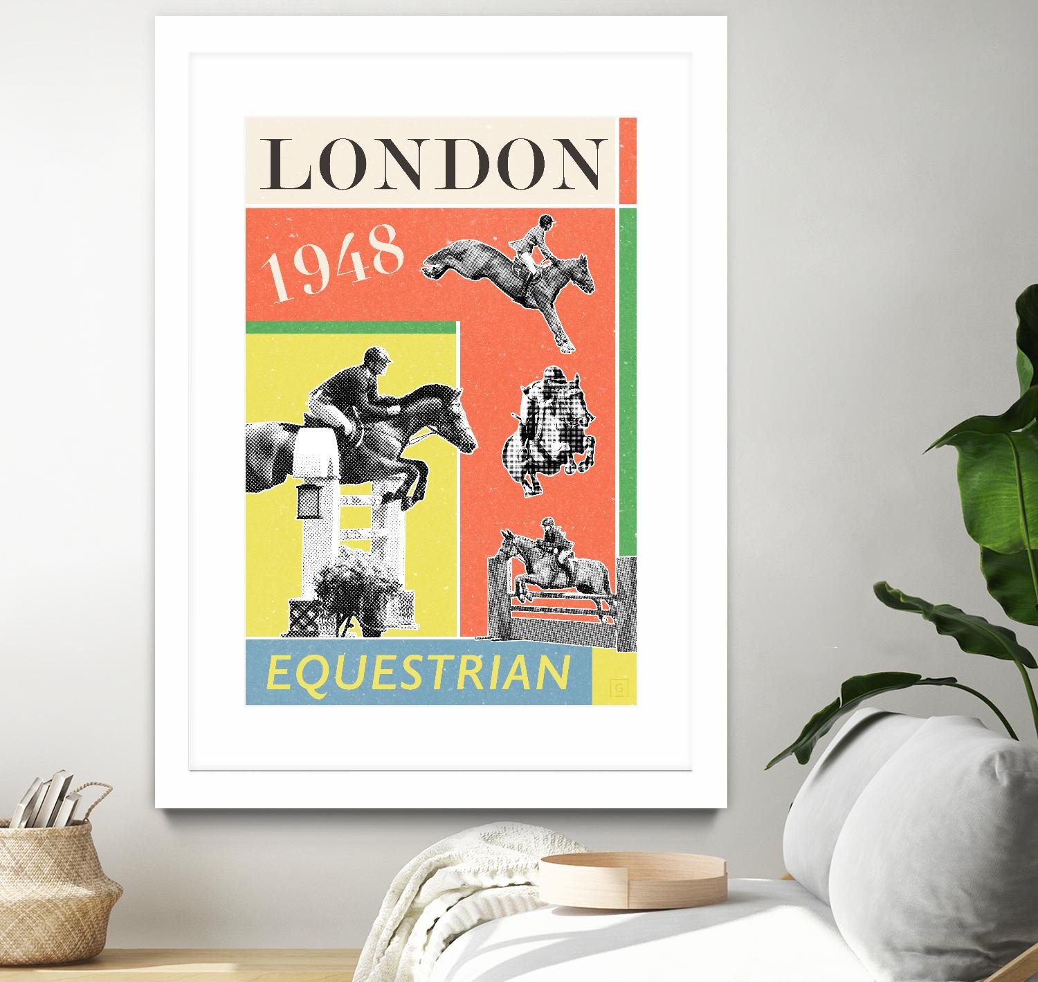 London Equestrian 1948 by THE Studio on GIANT ART - red vintage