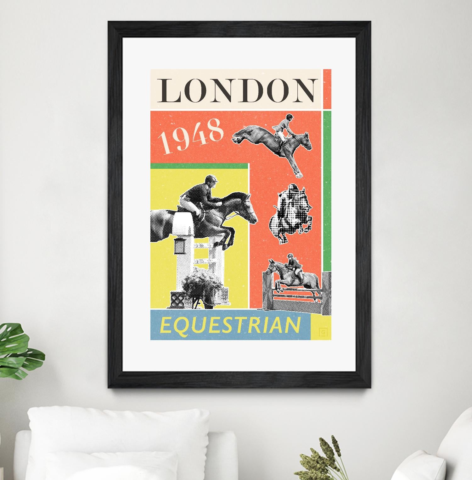 London Equestrian 1948 by THE Studio on GIANT ART - red vintage