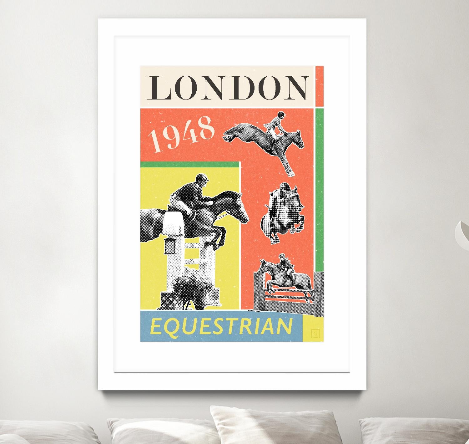 London Equestrian 1948 by THE Studio on GIANT ART - red vintage