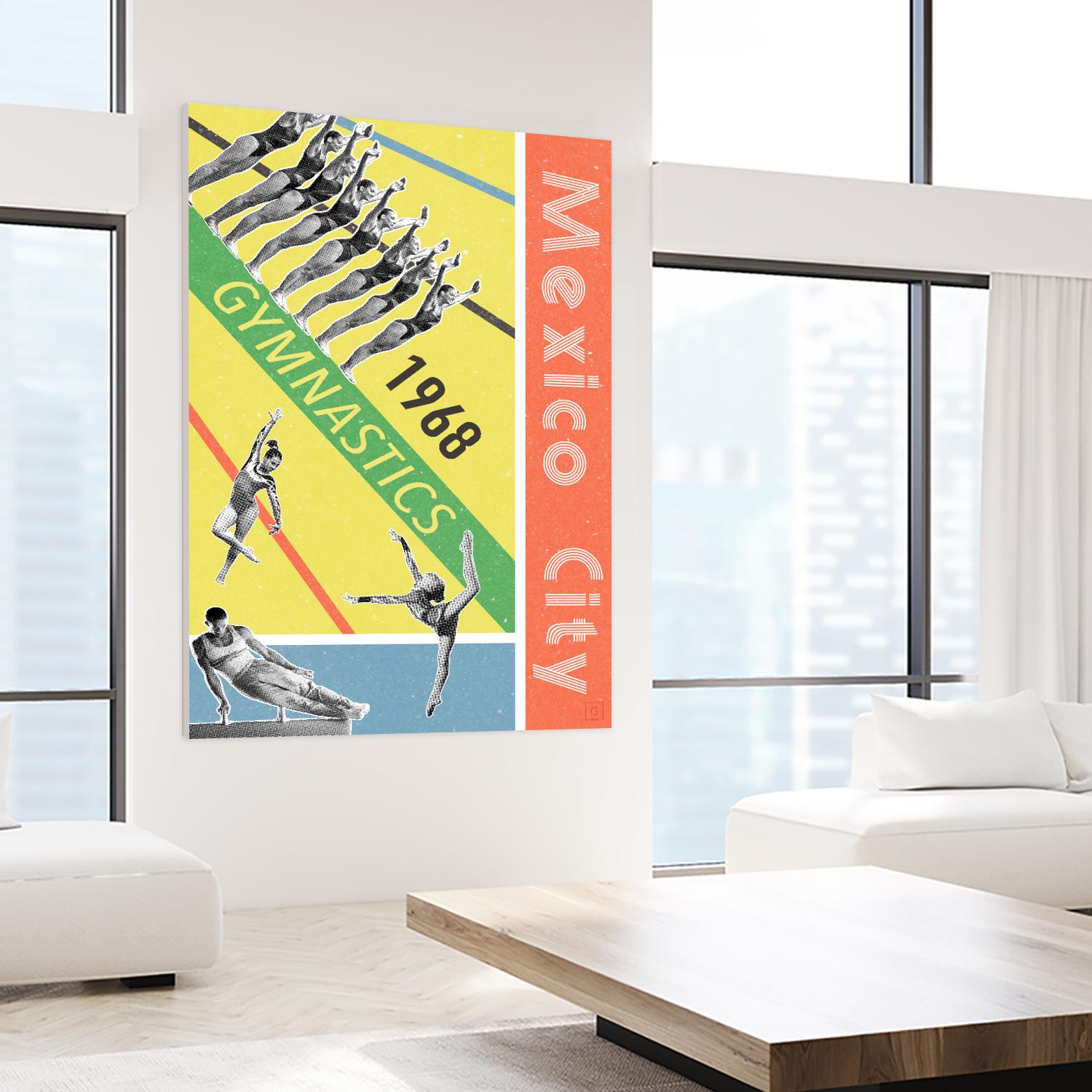 Mexico City Gymnastics 1968 by THE Studio on GIANT ART - red vintage