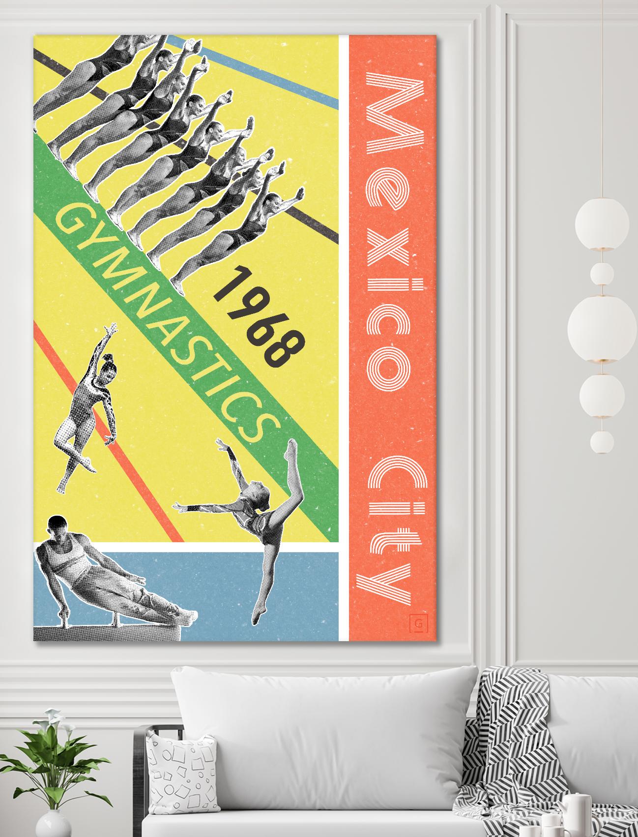 Mexico City Gymnastics 1968 by THE Studio on GIANT ART - red vintage