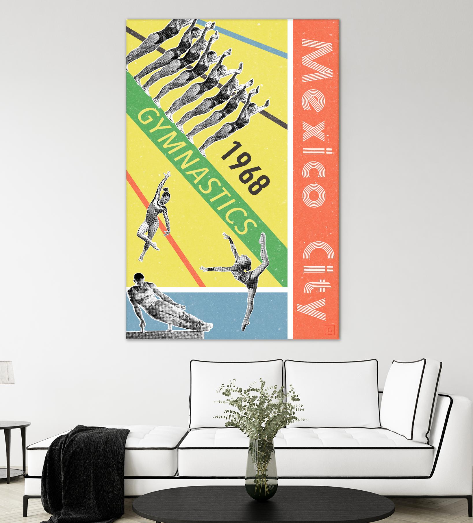Mexico City Gymnastics 1968 by THE Studio on GIANT ART - red vintage