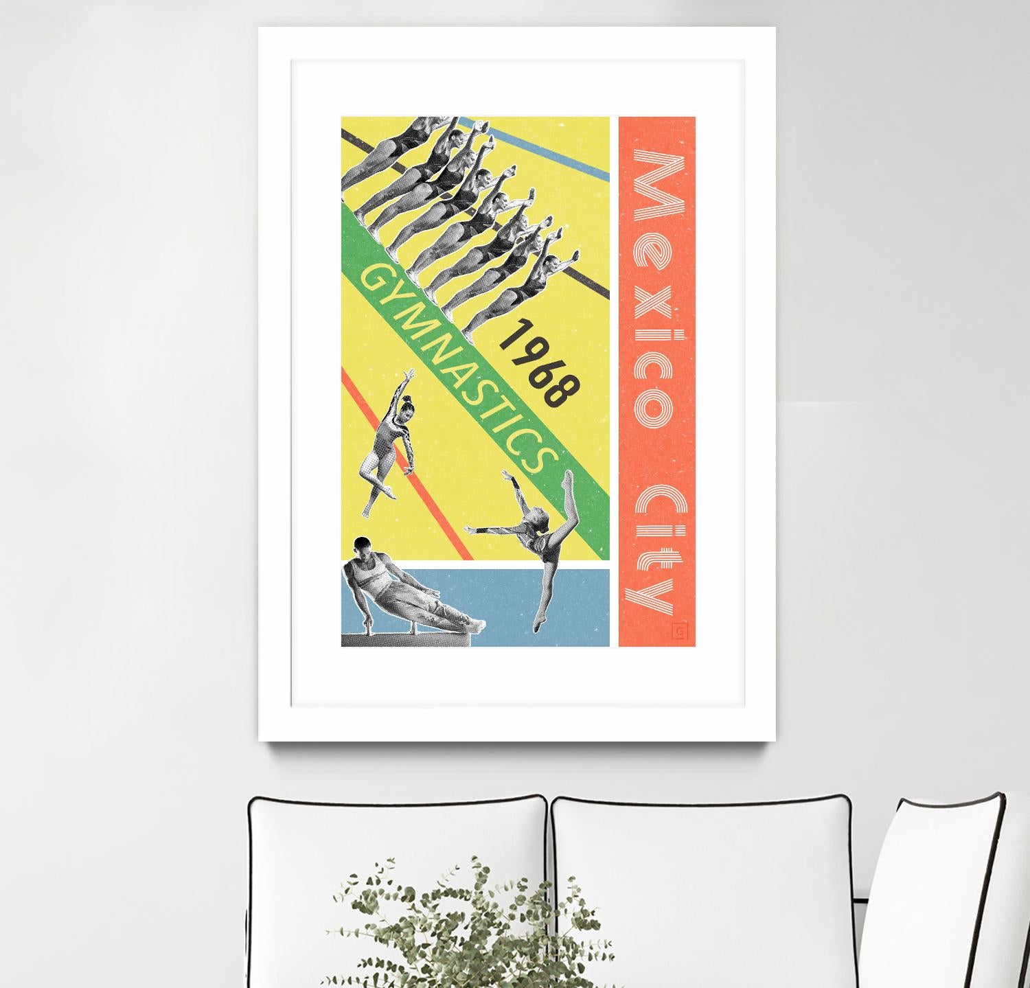 Mexico City Gymnastics 1968 by THE Studio on GIANT ART - red vintage