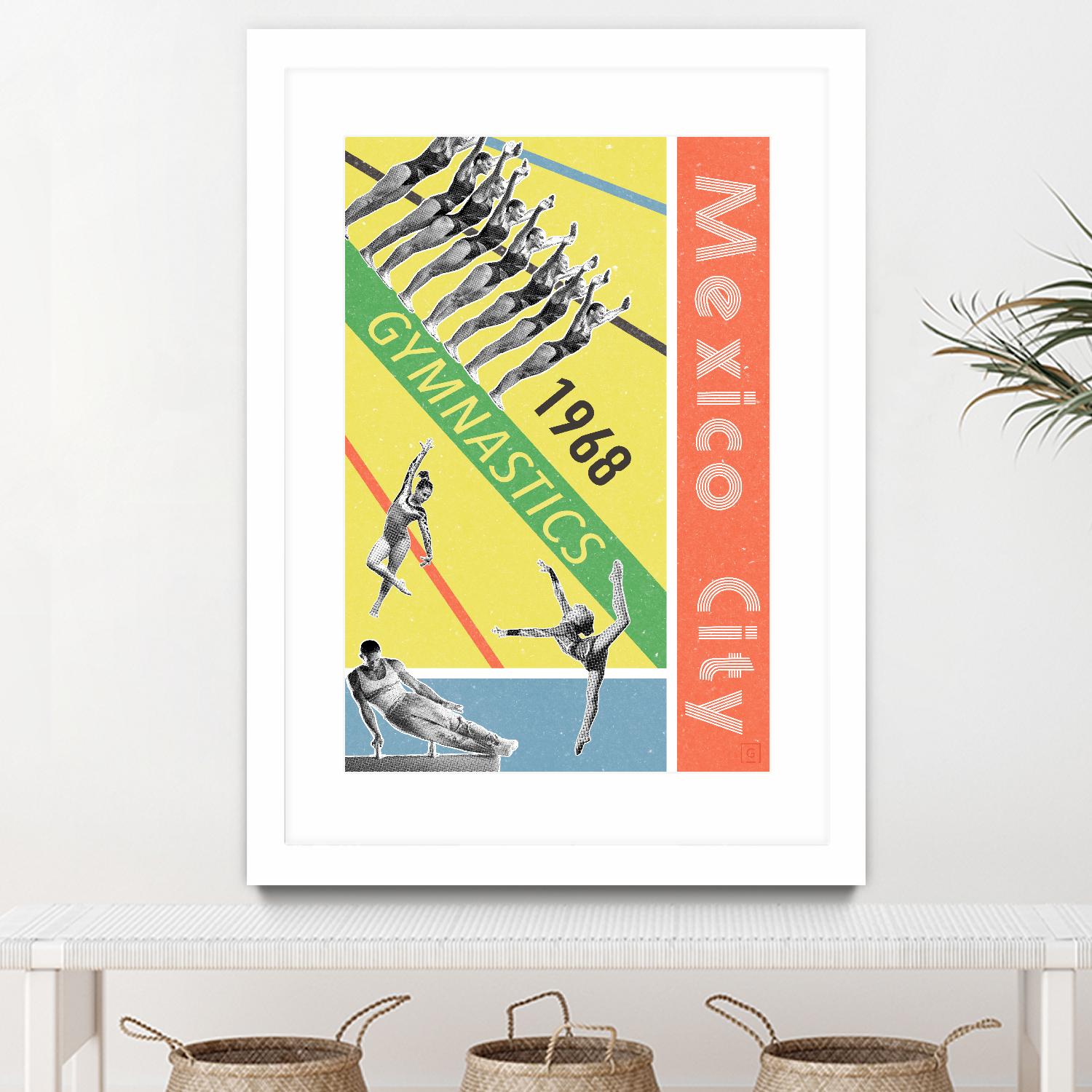 Mexico City Gymnastics 1968 by THE Studio on GIANT ART - red vintage