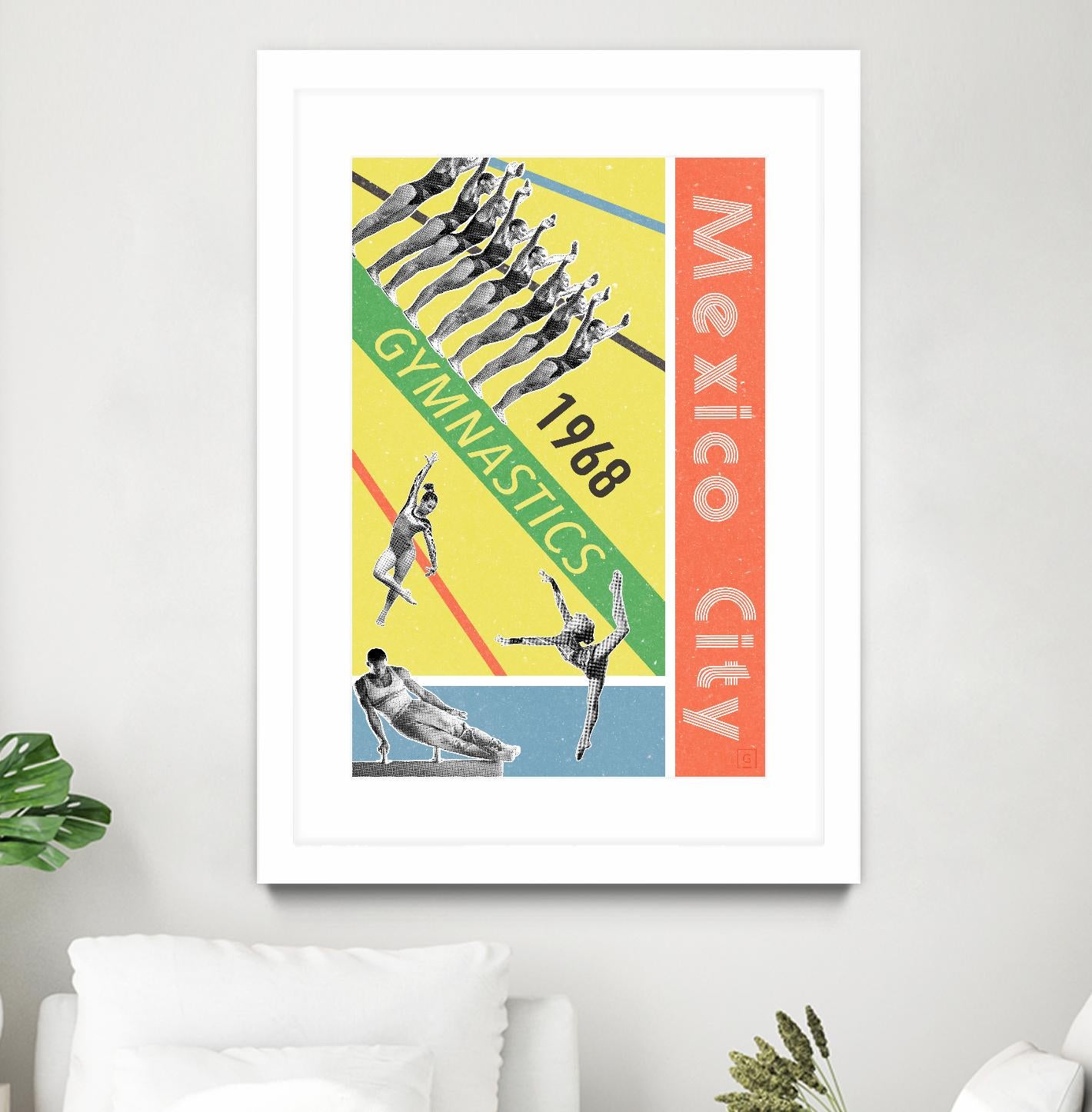 Mexico City Gymnastics 1968 by THE Studio on GIANT ART - red vintage