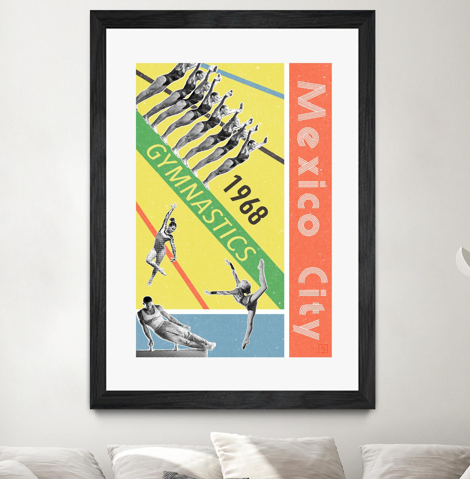 Mexico City Gymnastics 1968 by THE Studio on GIANT ART - red vintage