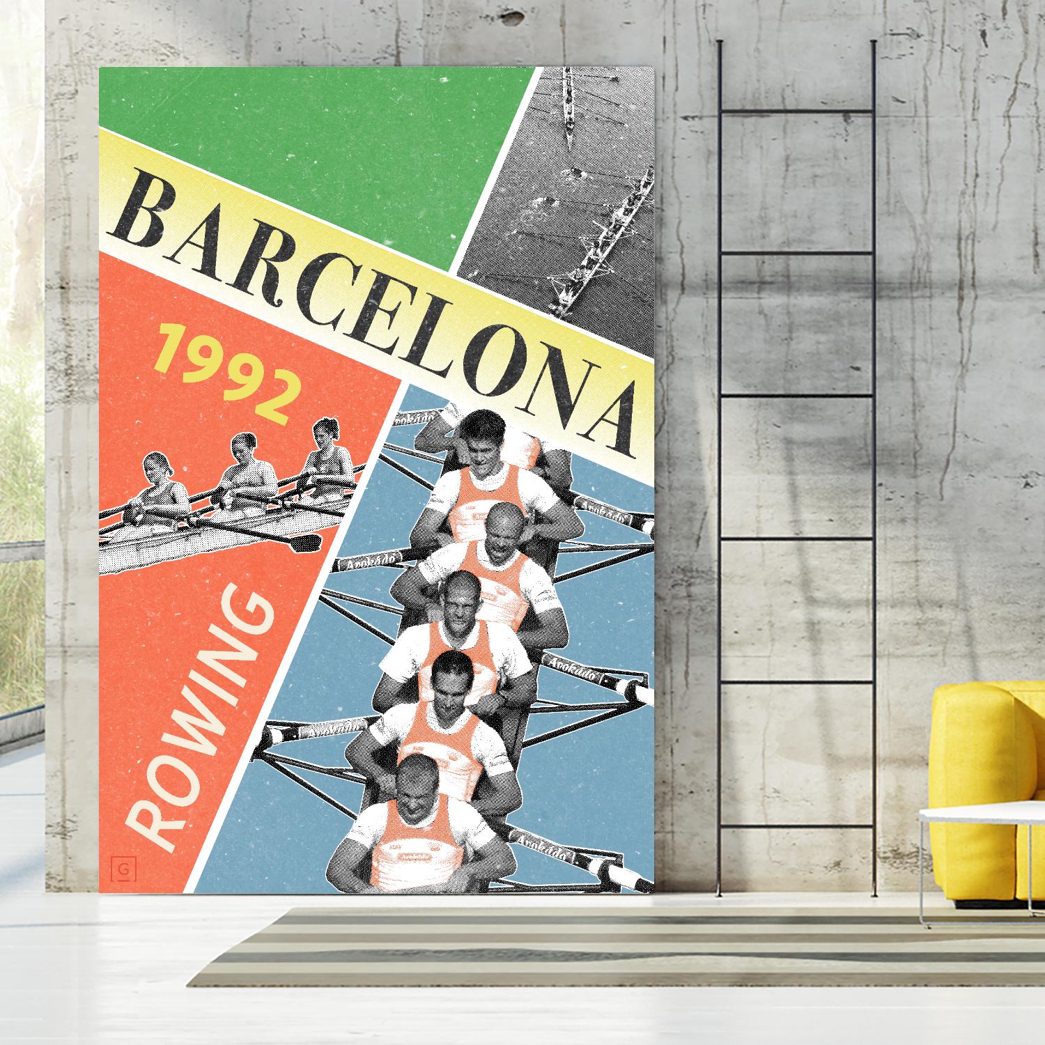 Barcelona Rowing 1992 by THE Studio on GIANT ART - green vintage