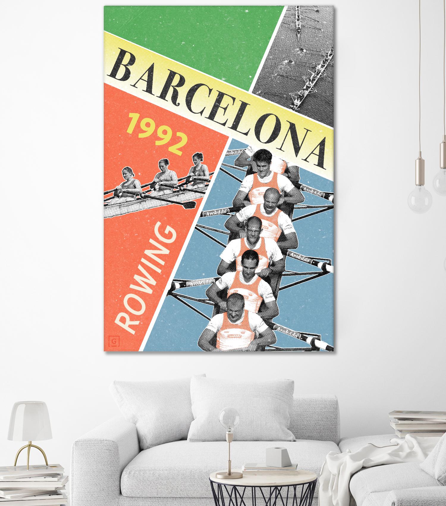 Barcelona Rowing 1992 by THE Studio on GIANT ART - green vintage