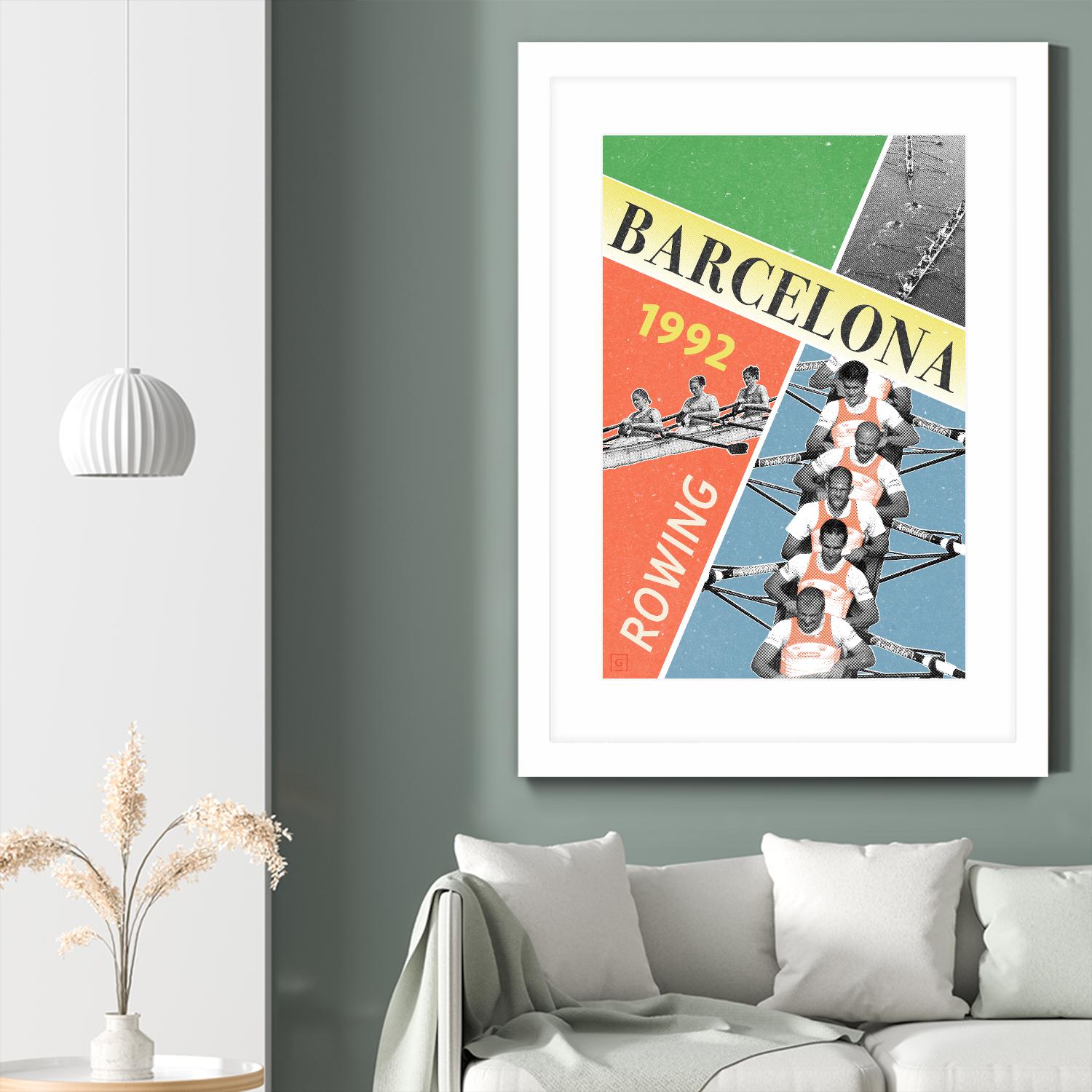 Barcelona Rowing 1992 by THE Studio on GIANT ART - green vintage