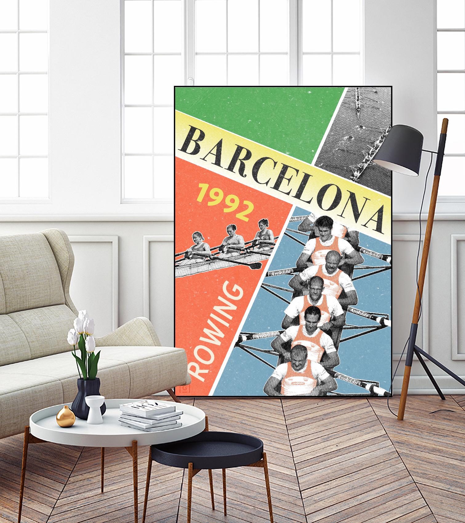 Barcelona Rowing 1992 by THE Studio on GIANT ART - green vintage
