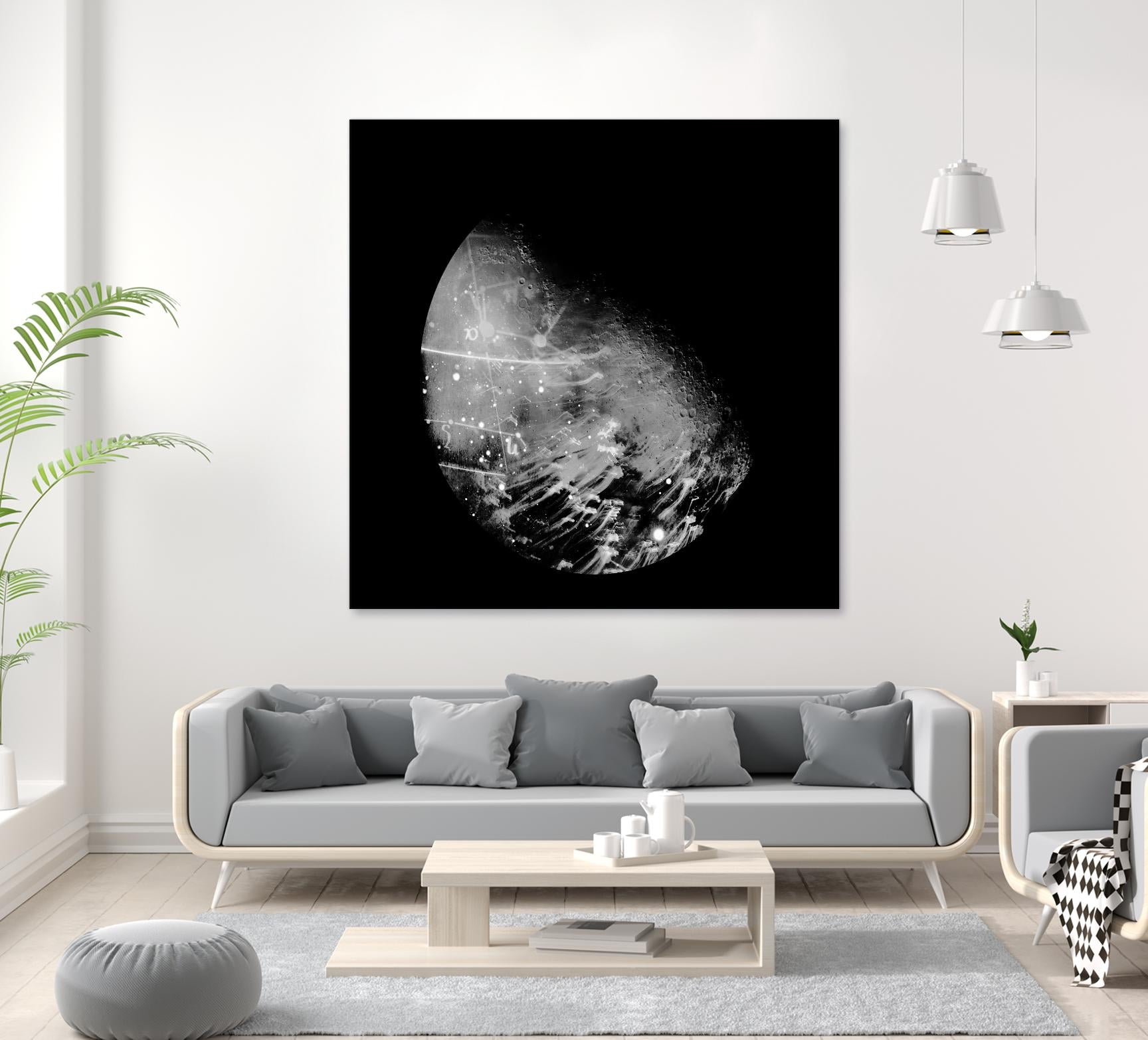 Abstract Moon Phase 2 by THE Studio on GIANT ART - white maps