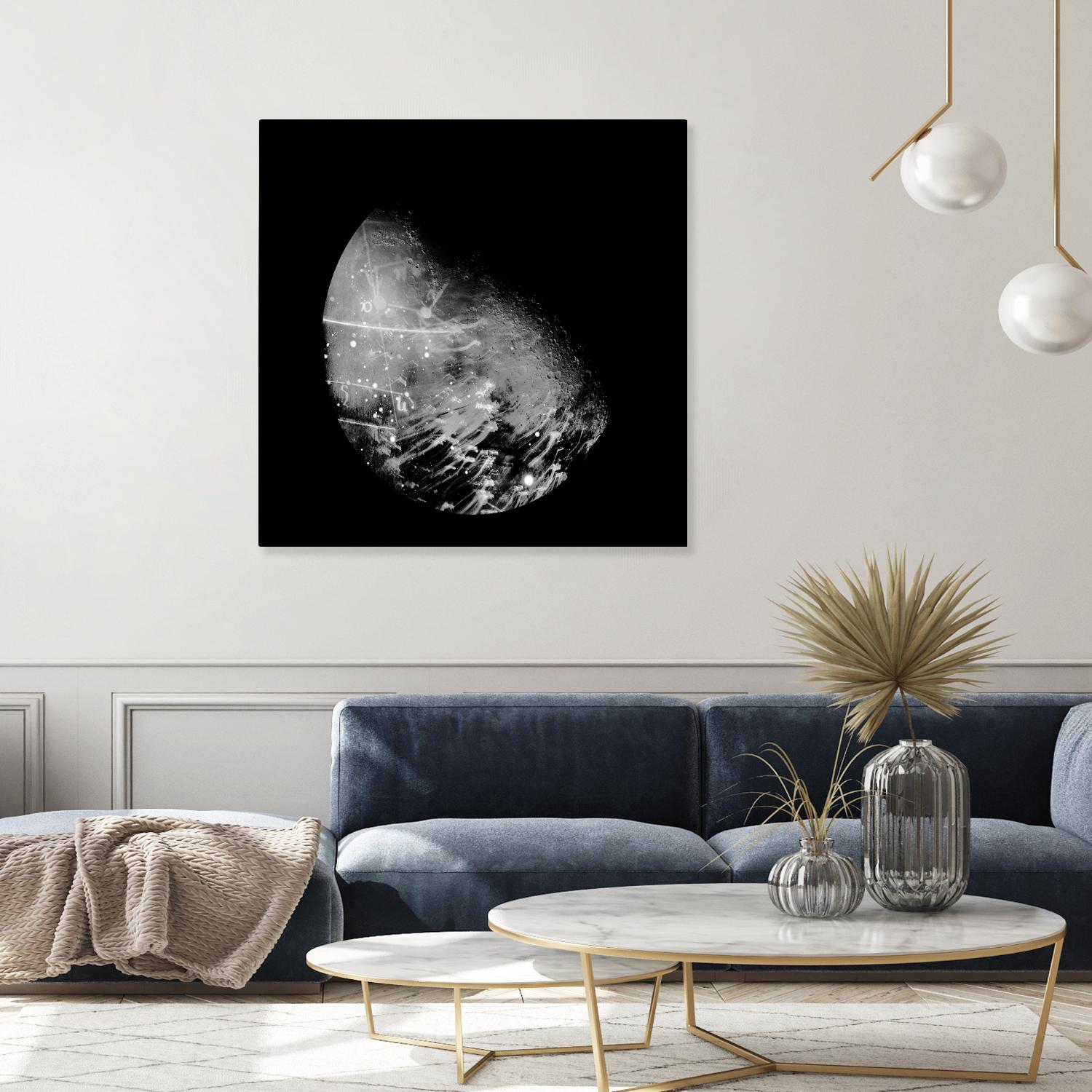 Abstract Moon Phase 2 by THE Studio on GIANT ART - white maps