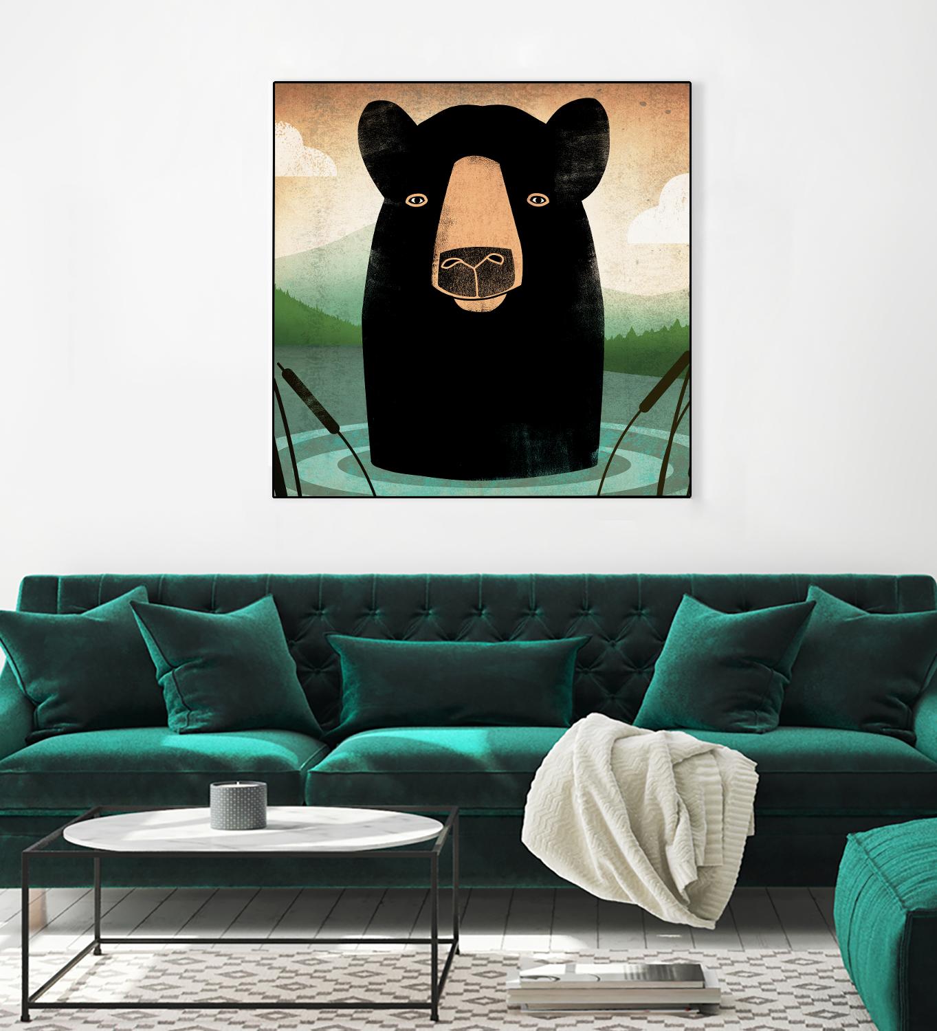 Skinny Dip Crop by Ryan Fowler on GIANT ART - blue animals