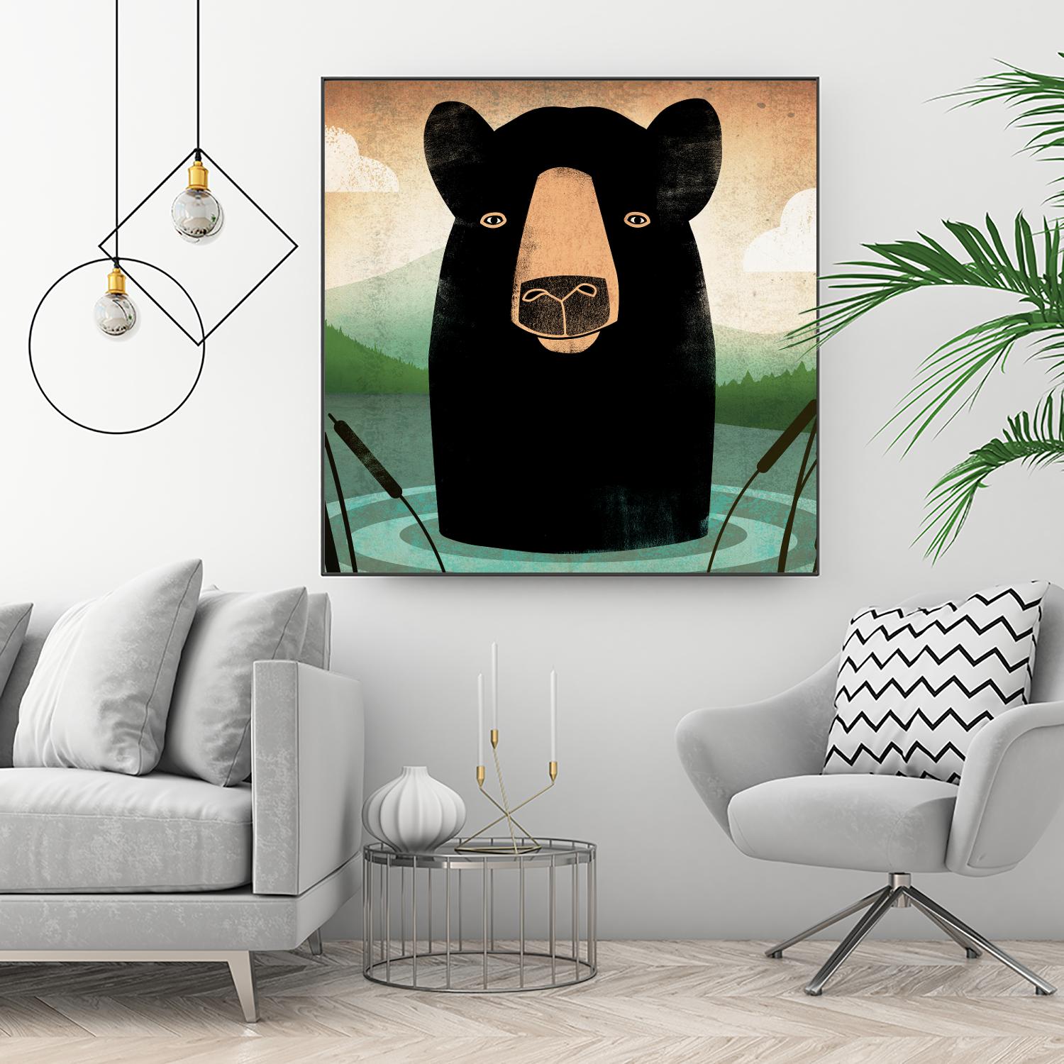 Skinny Dip Crop by Ryan Fowler on GIANT ART - blue animals